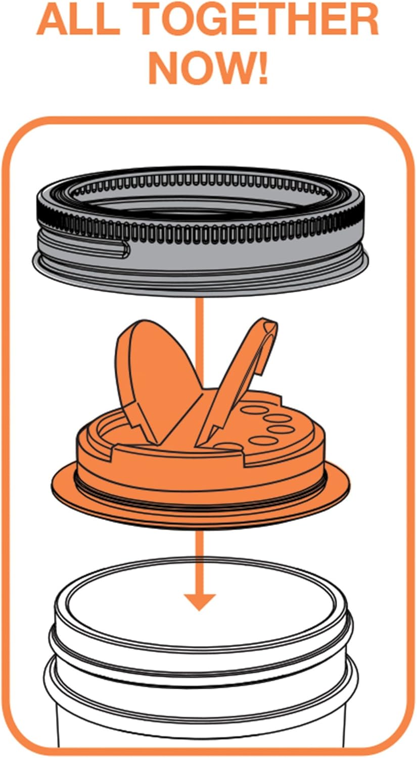 Jarware Spice Lids for Mason Jars Eco-Friendly and dishwasher-safe