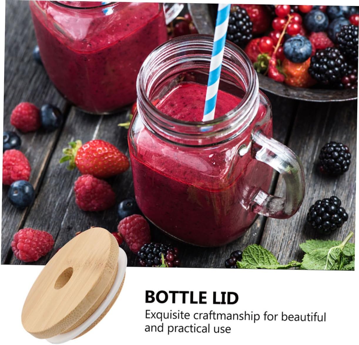 Cabilock 4pcs Mason Jar Lids with Straw Hole Sealed Covers