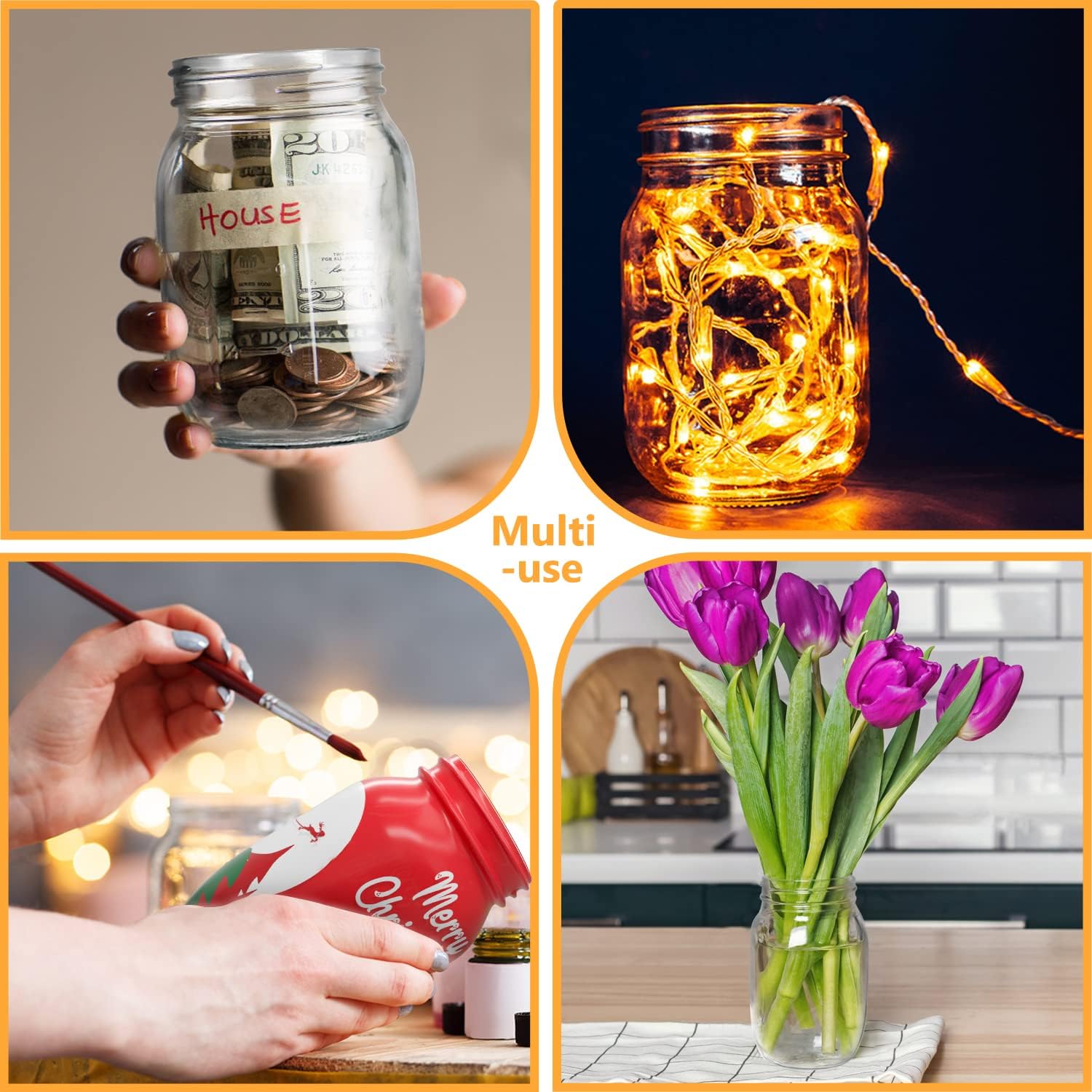 Perfect for Preserving Meal Prep Mason Jars with Lids Home Kitchen Essential