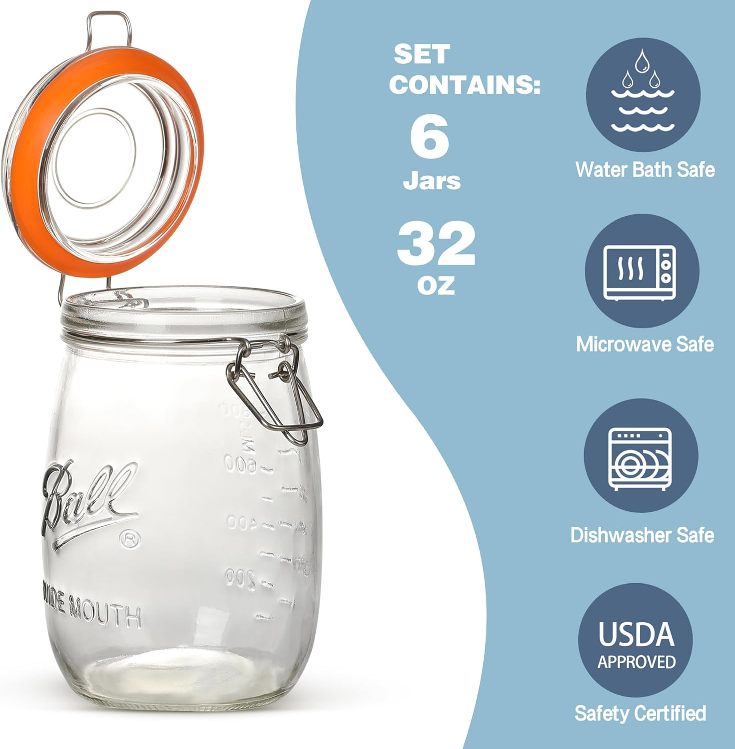 Wide mouth Mason Jars