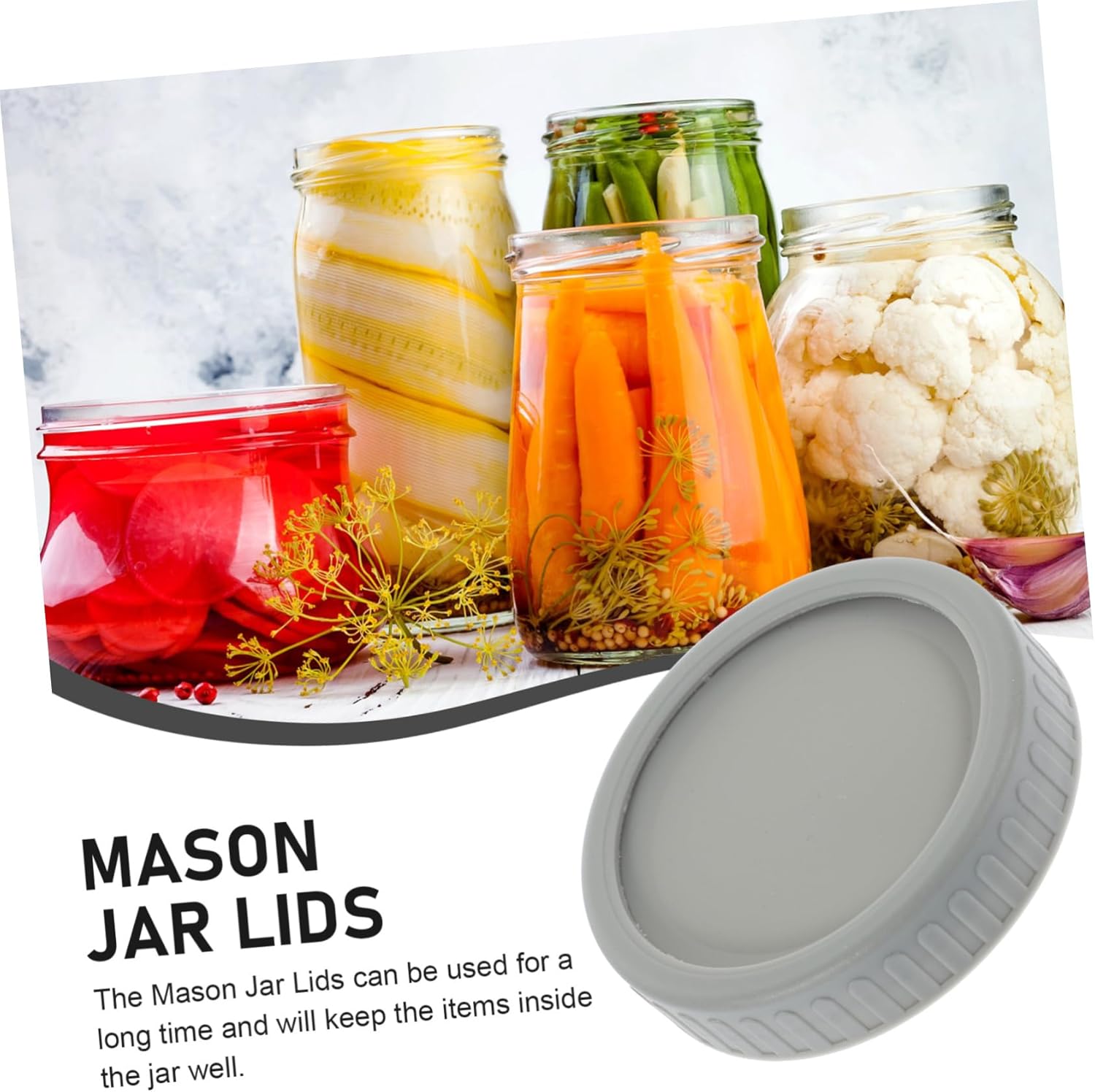 Mason Jar Lids Reusable Anti-Leakage Mason Jar Lids Wide Mouth