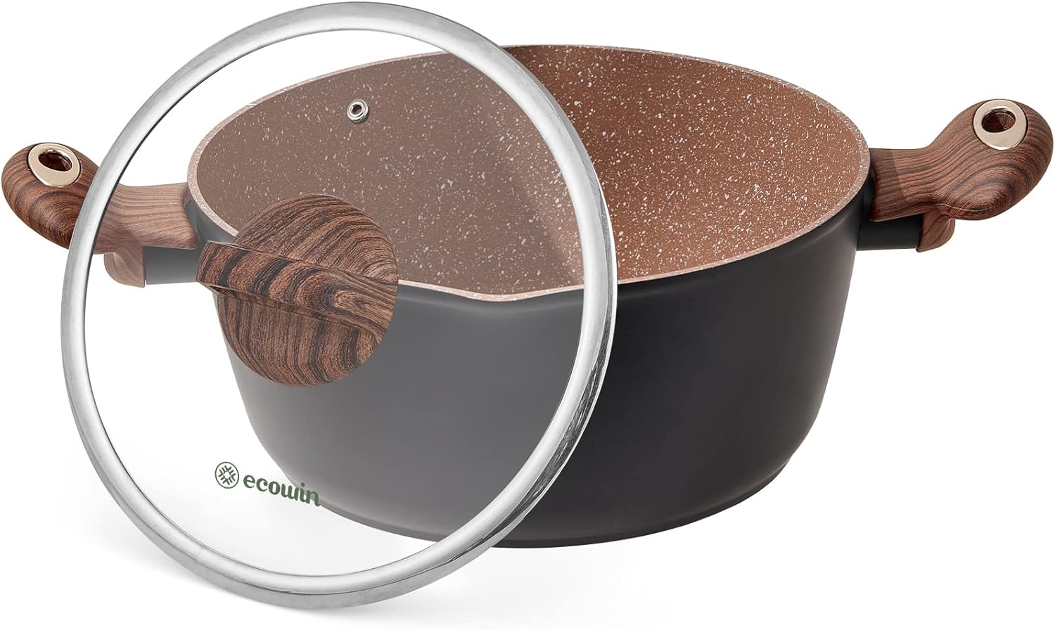 Nonstick Stock Pot with Lid 5 Quart PFOA-free