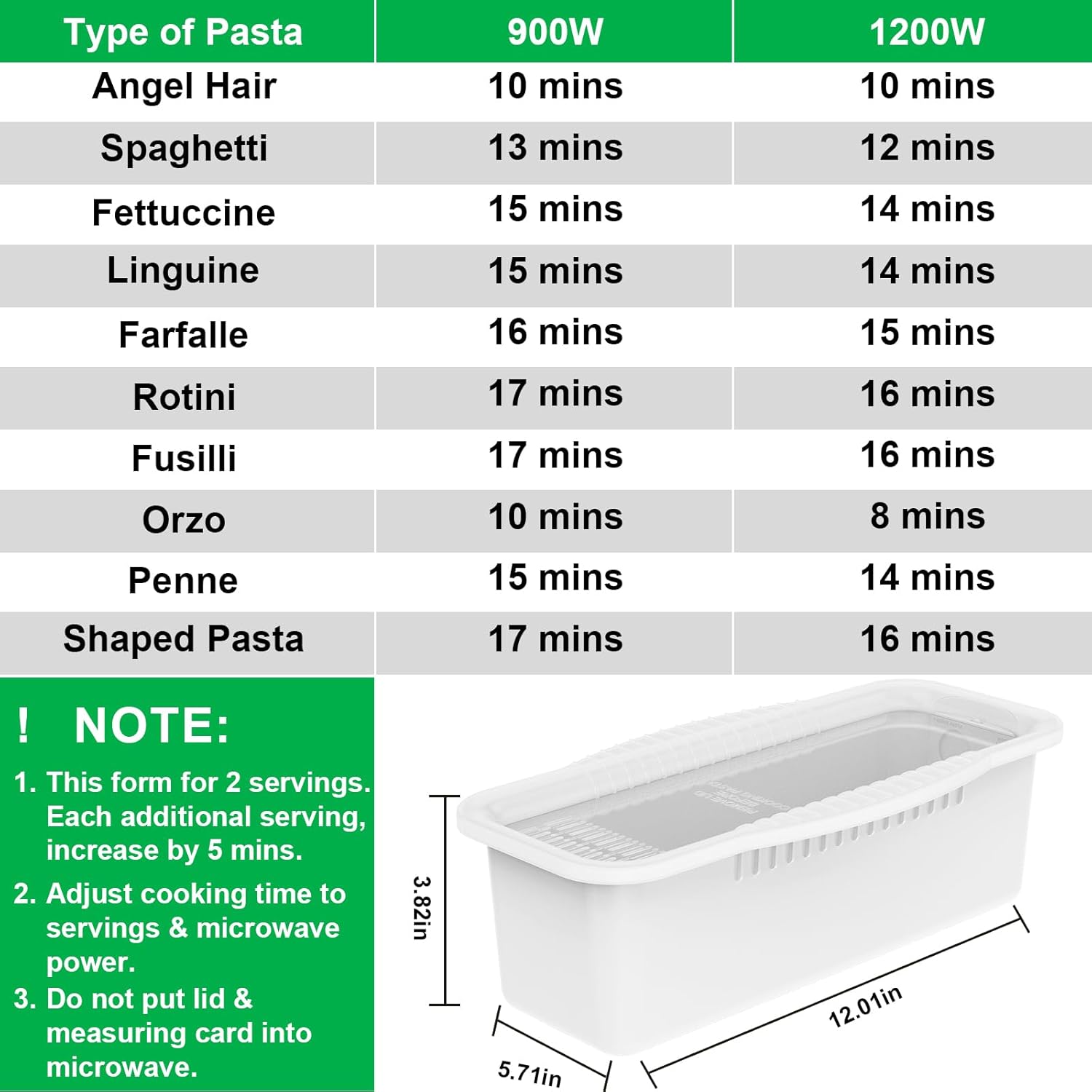 Microwave Pasta Maker with Strainer Lid