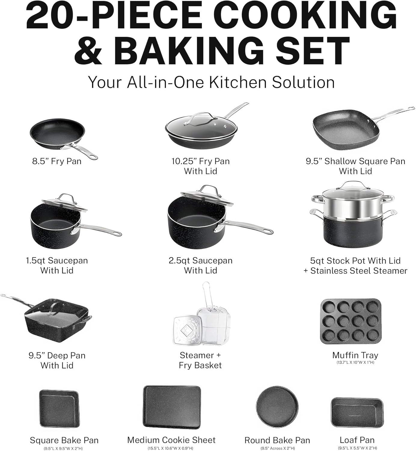 Granitestone 20-Piece Cookware Set