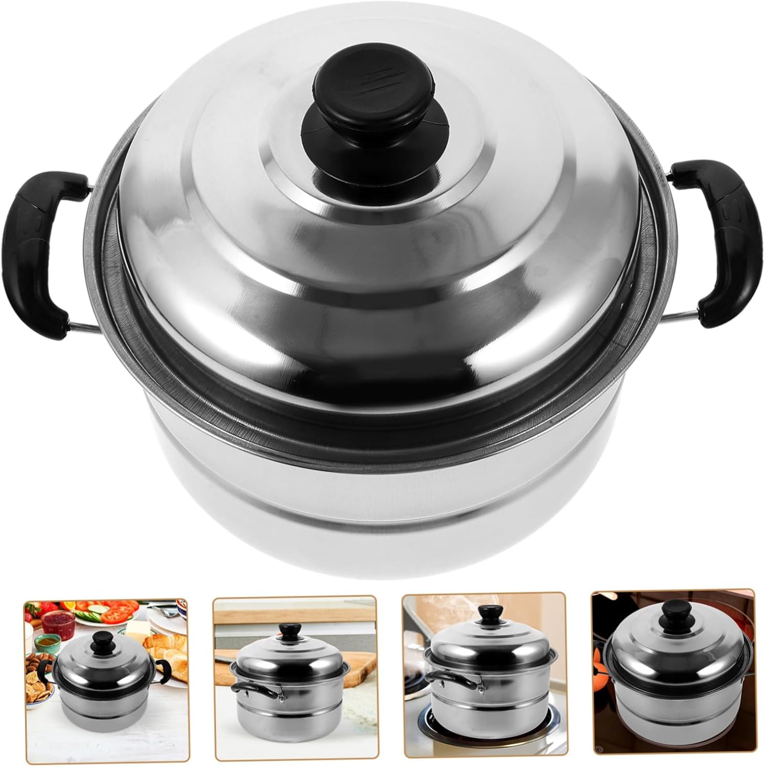 UTHCLO Stainless Steel Stockpot with Steaming Basket