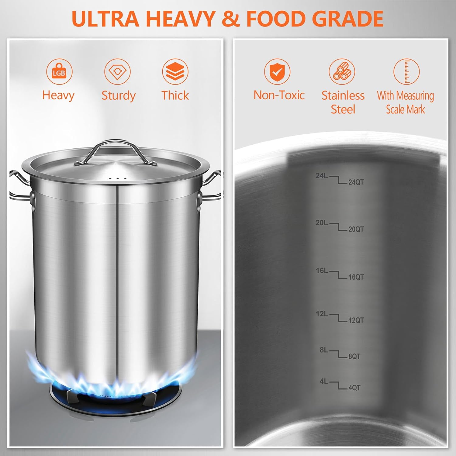 24-Quart Stainless Steel Stock Pot
