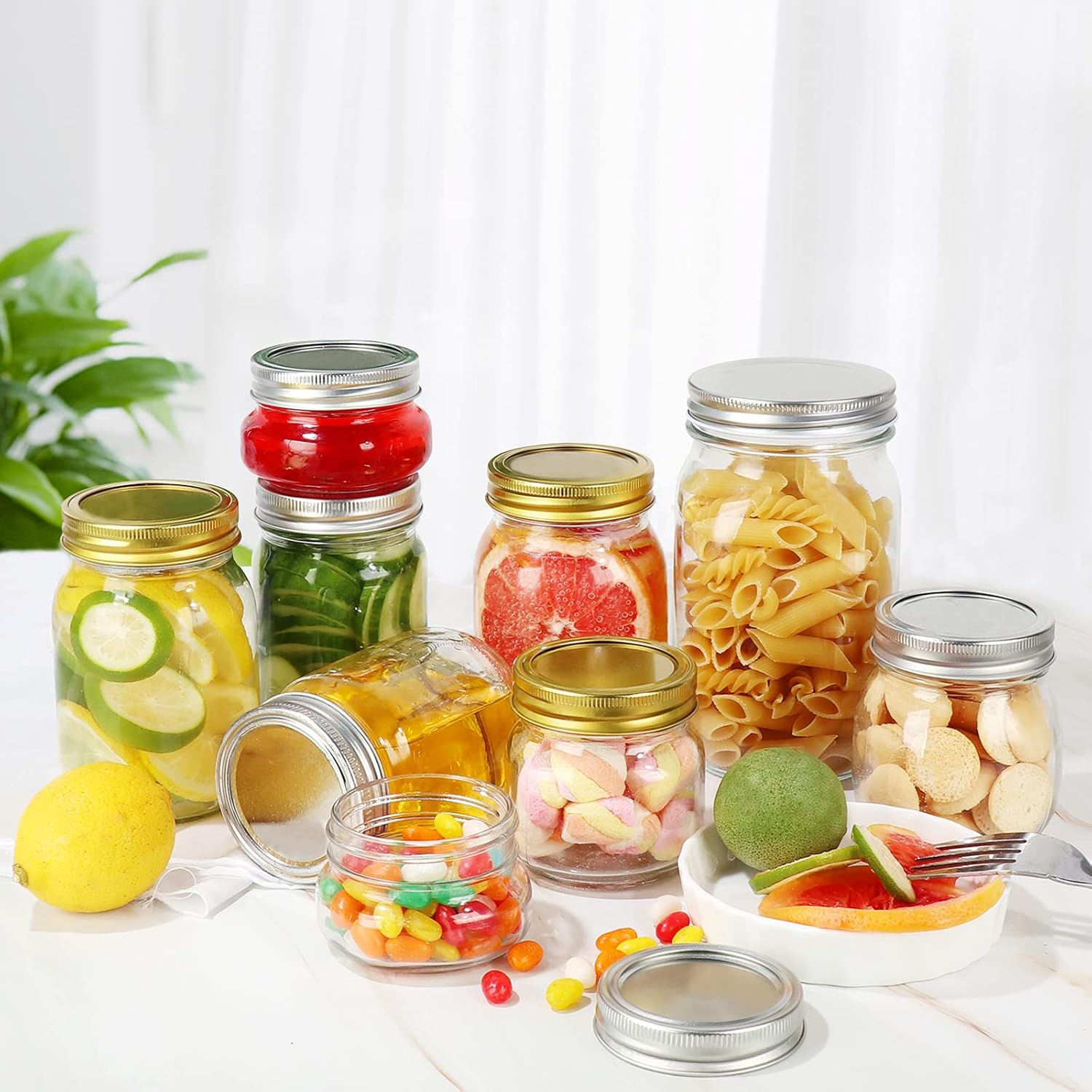 10 oz Mason Jars 24 Pack Clear Glass Storage Containers