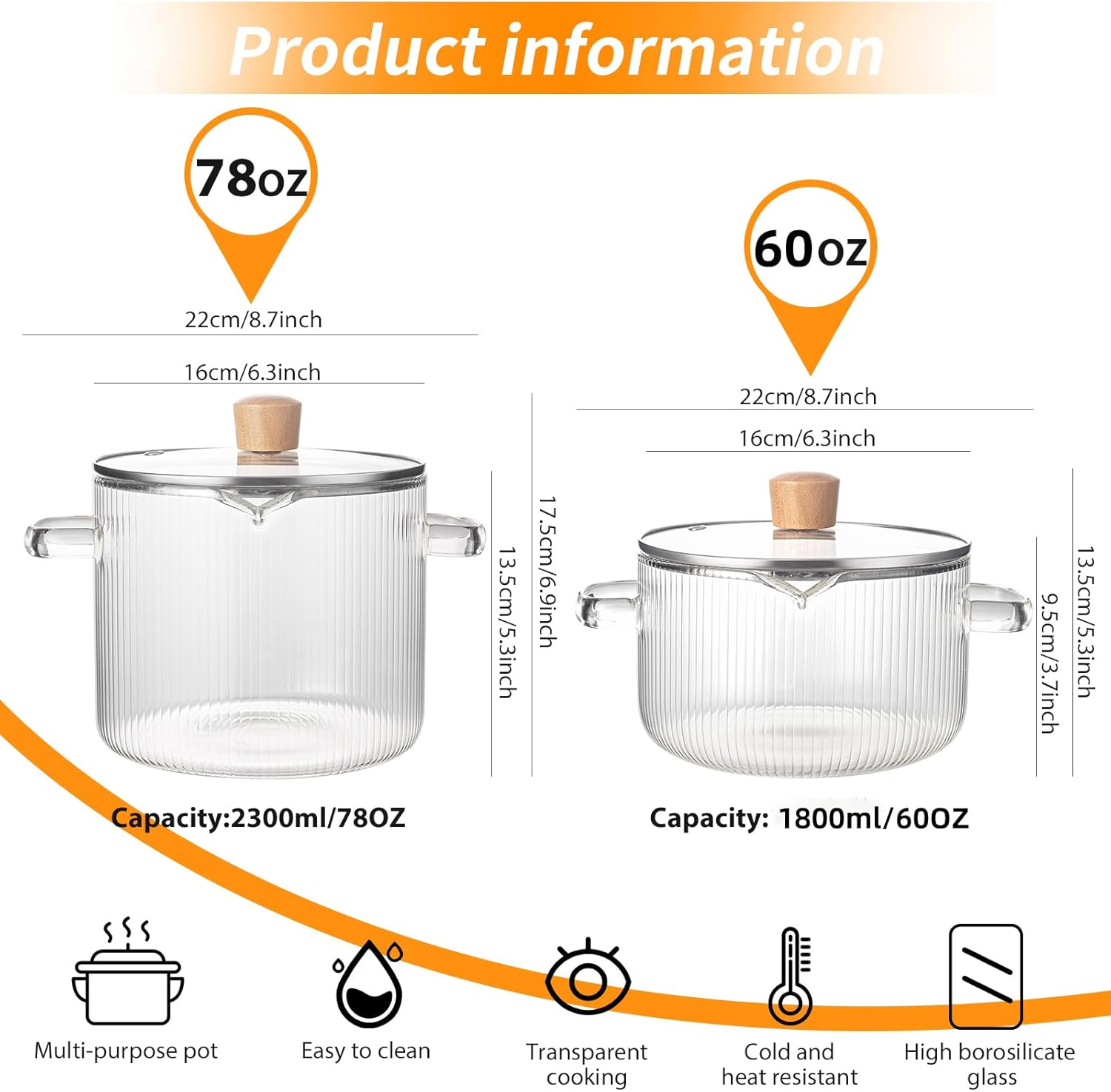 Kemorela 2-Piece Heat-Resistant Cookware Set