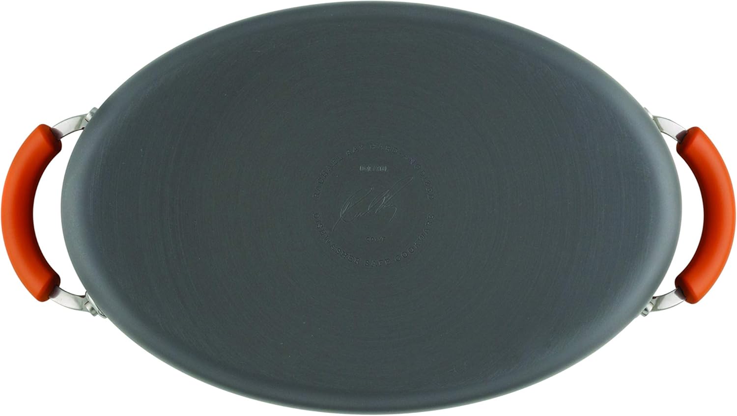 Rachael Ray 8-Quart Oval Stockpot with Lid and Pour Spout Gray