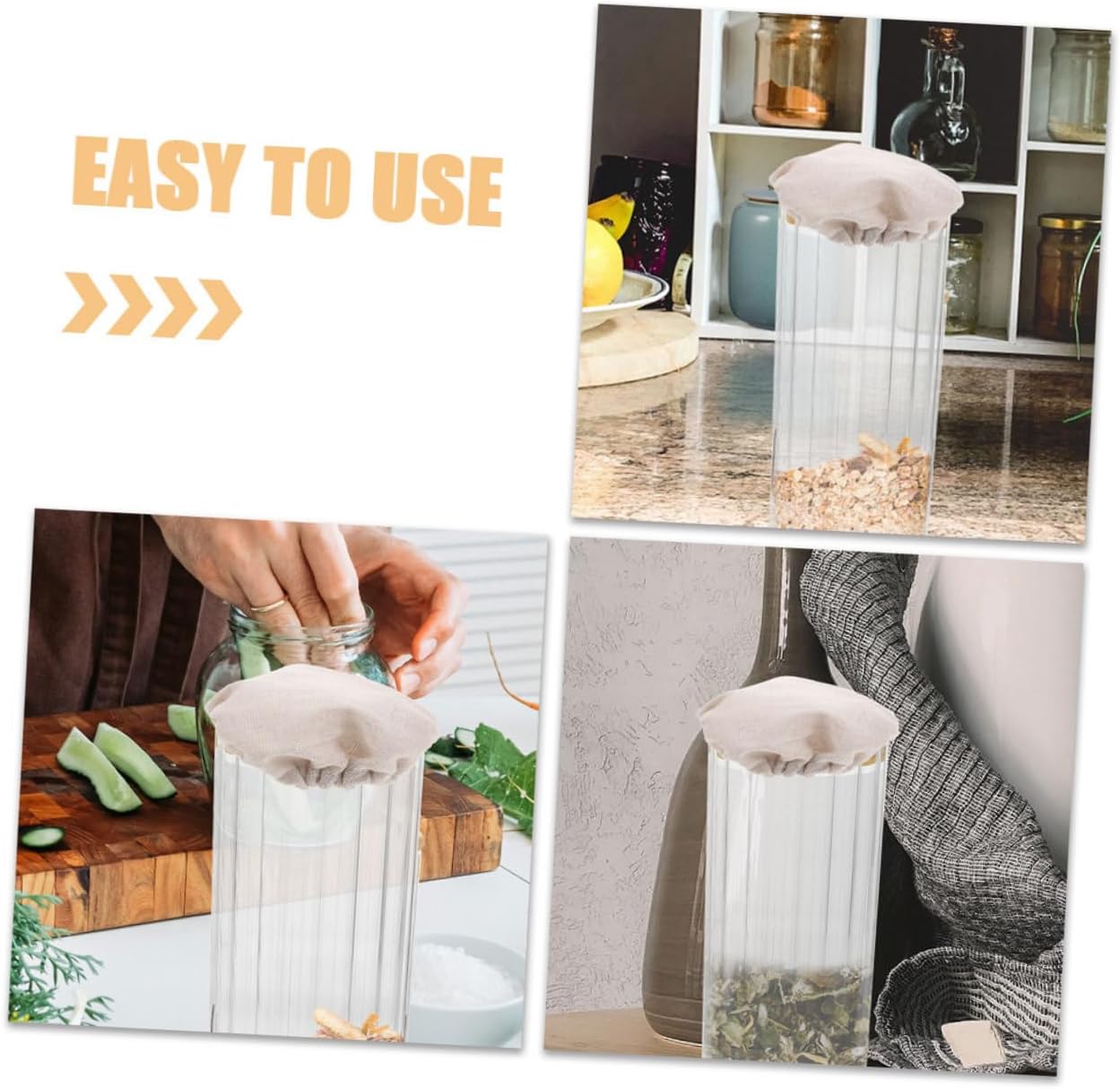 Reusable Airtight Jar Lisp - Soft Cloth Bottle Cover for Home Kitchen