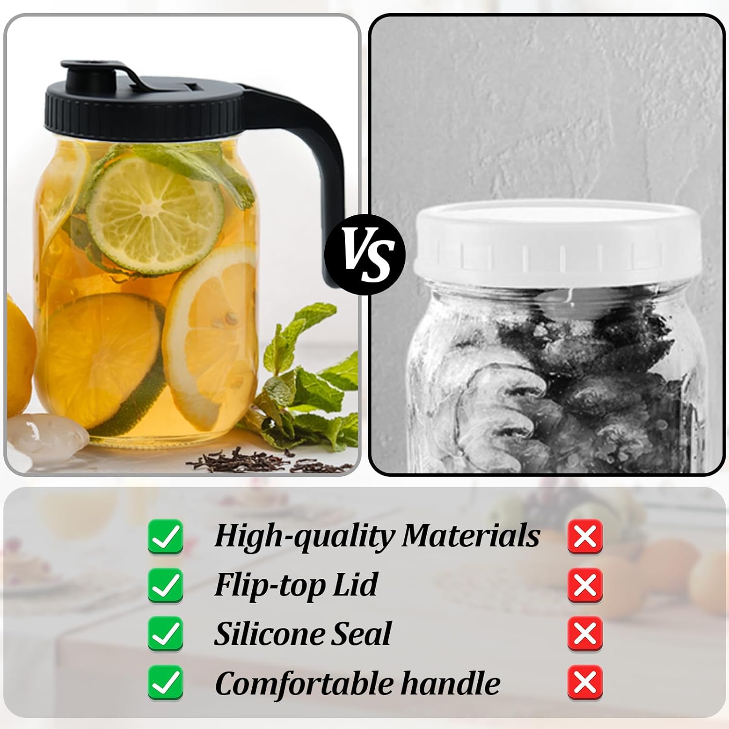 Durable Mason Jar Lids - Pour Spout Leak-Proof Reusable