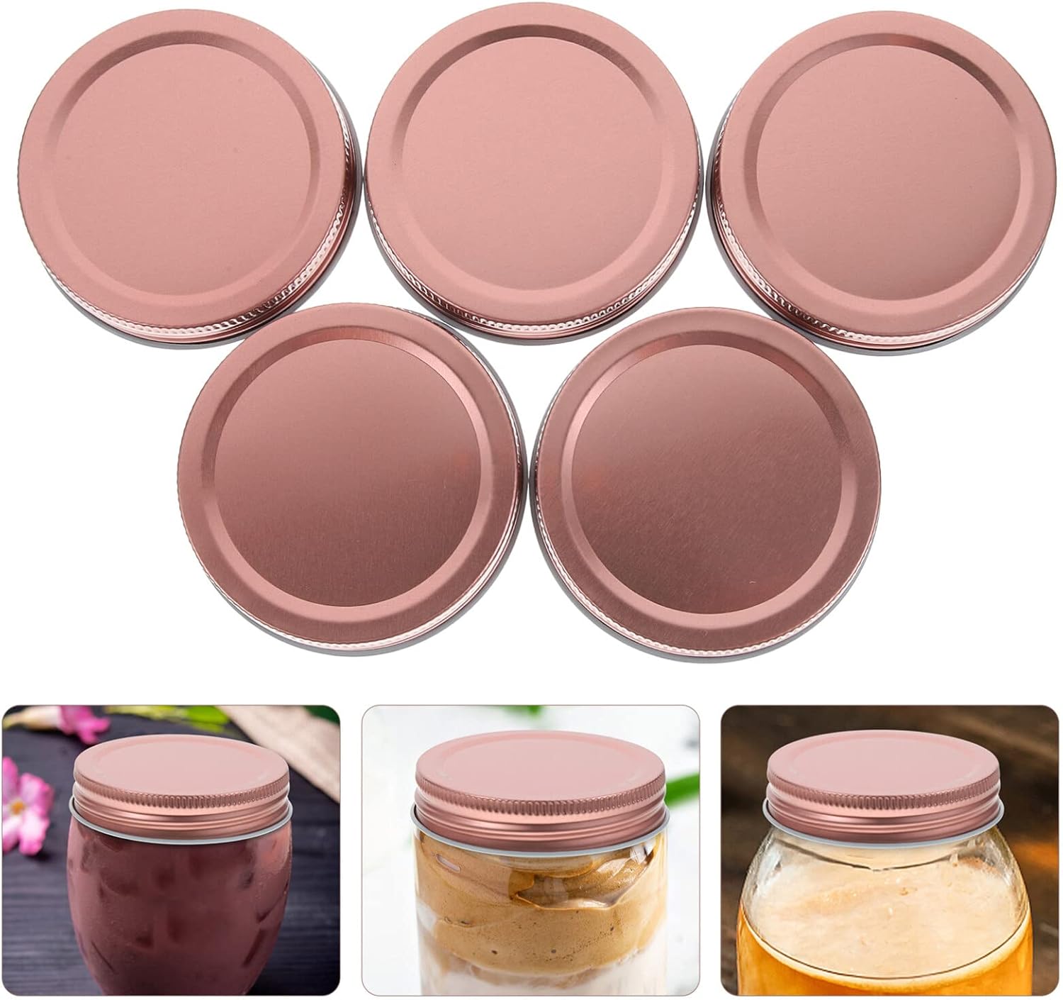 Perfect for storage with 12 rose gold canning lids