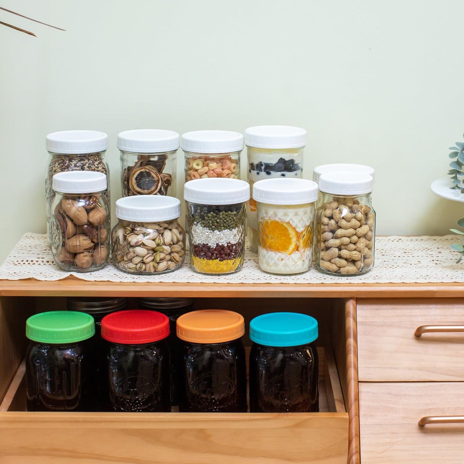 Amber Mason Jars Set