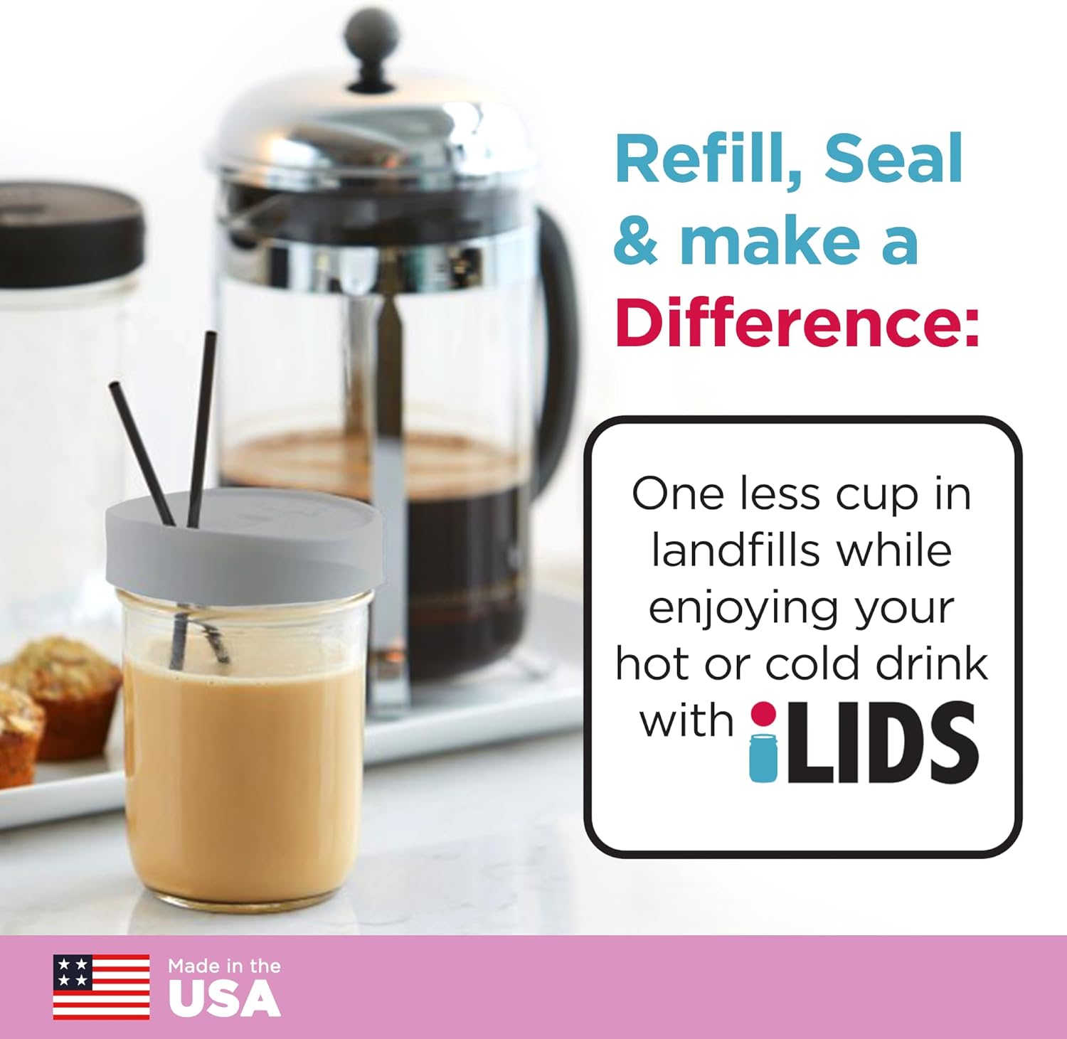 iLIDs Mason Jar Wide Mouth Lids 2 Pack