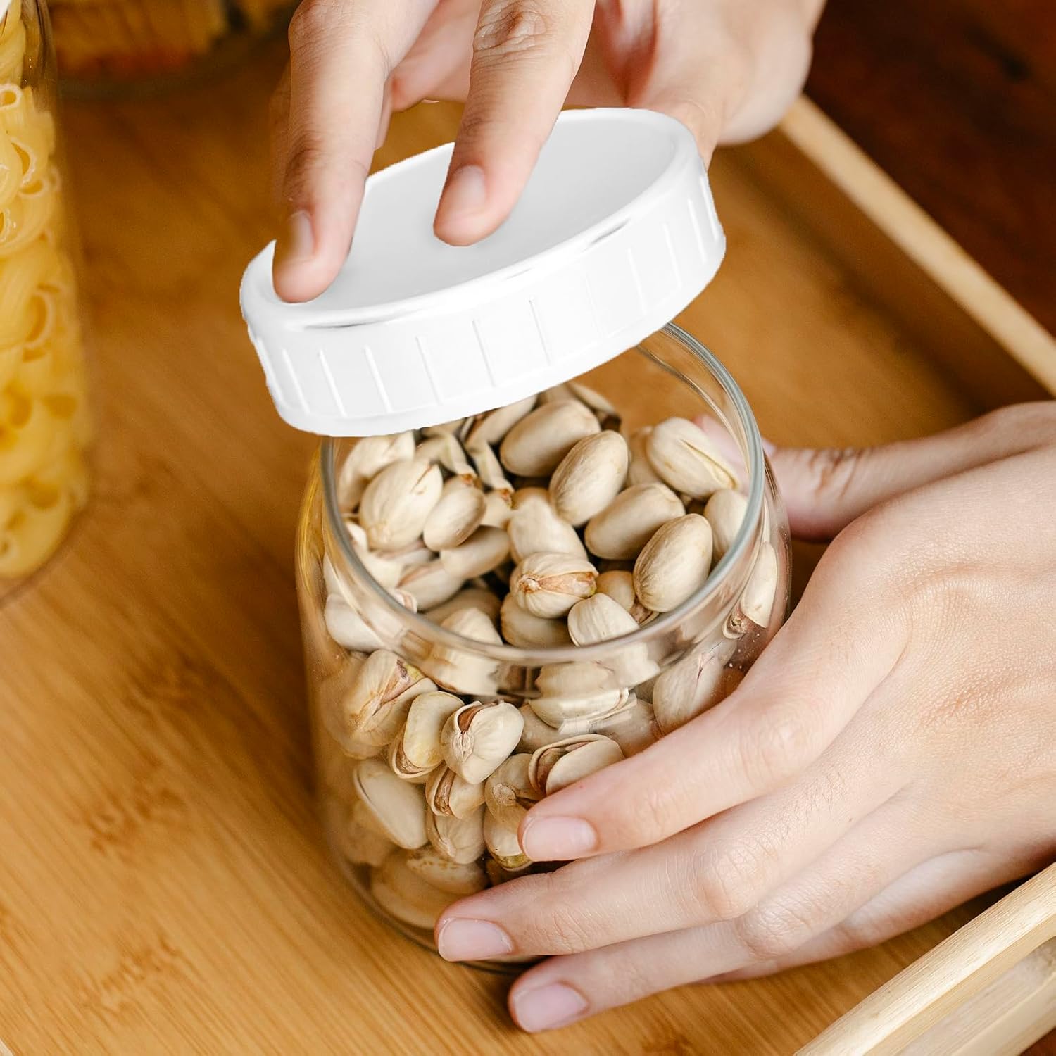 20 Set Mason Jar Lid Set for Canning with Silicone Sealing Rings