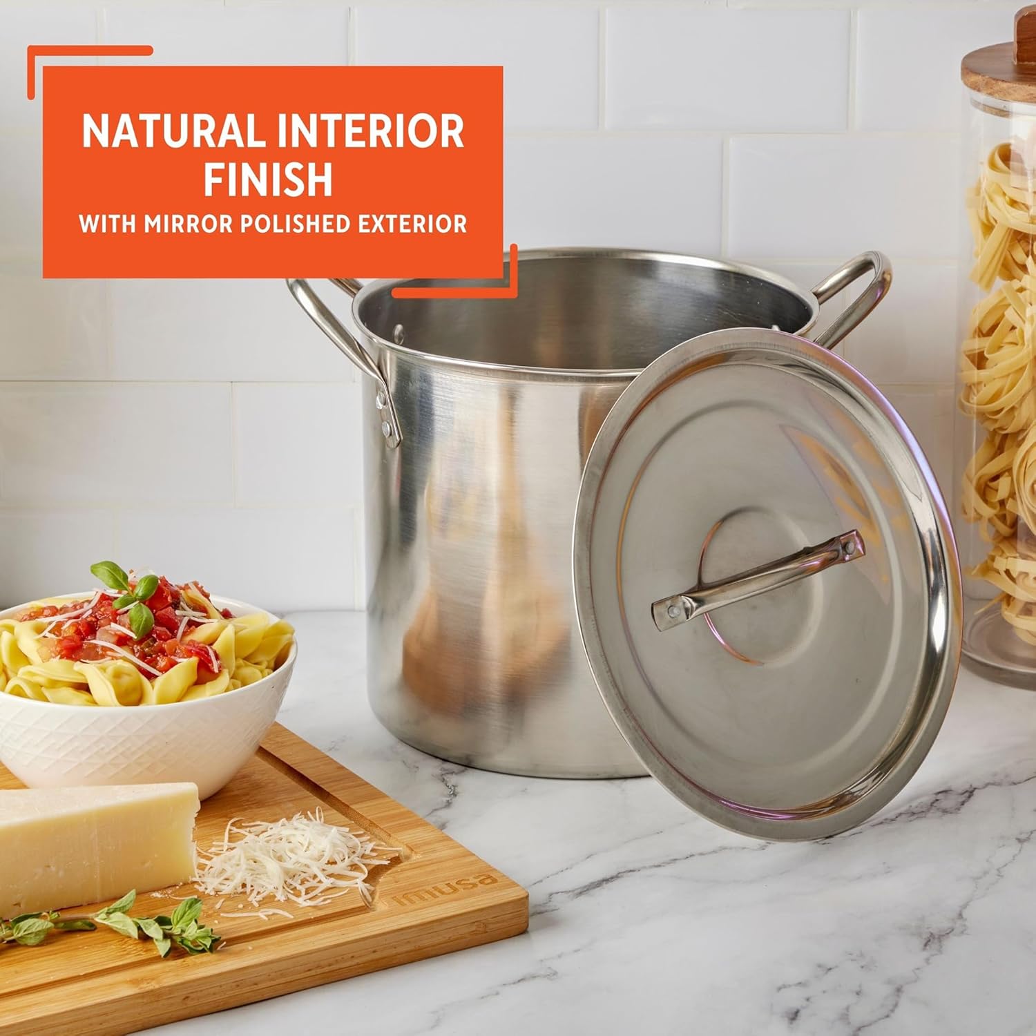Imusa16qt Stainless Steel Stock Pot