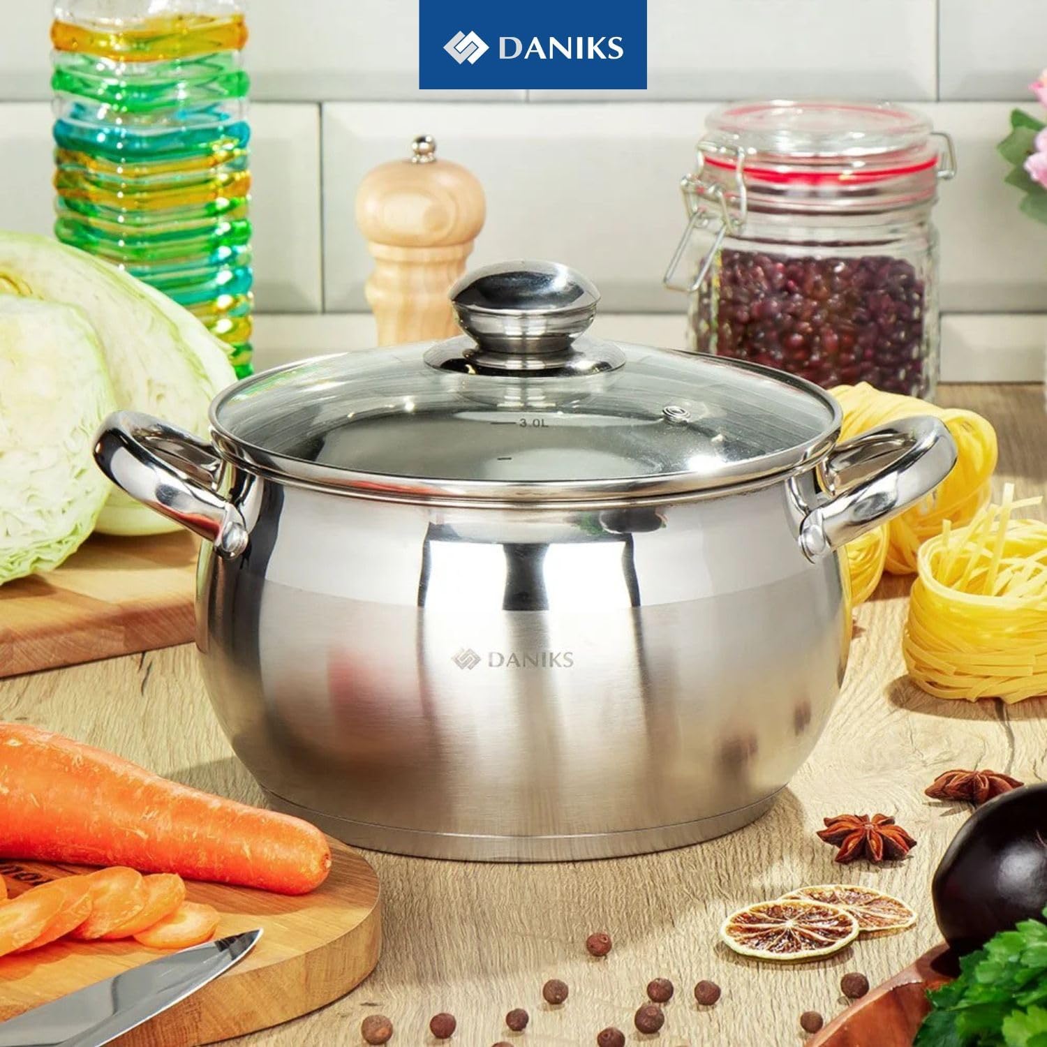 High-Quality 4 Quart Stainless Steel Stock Pot with Glass Lid