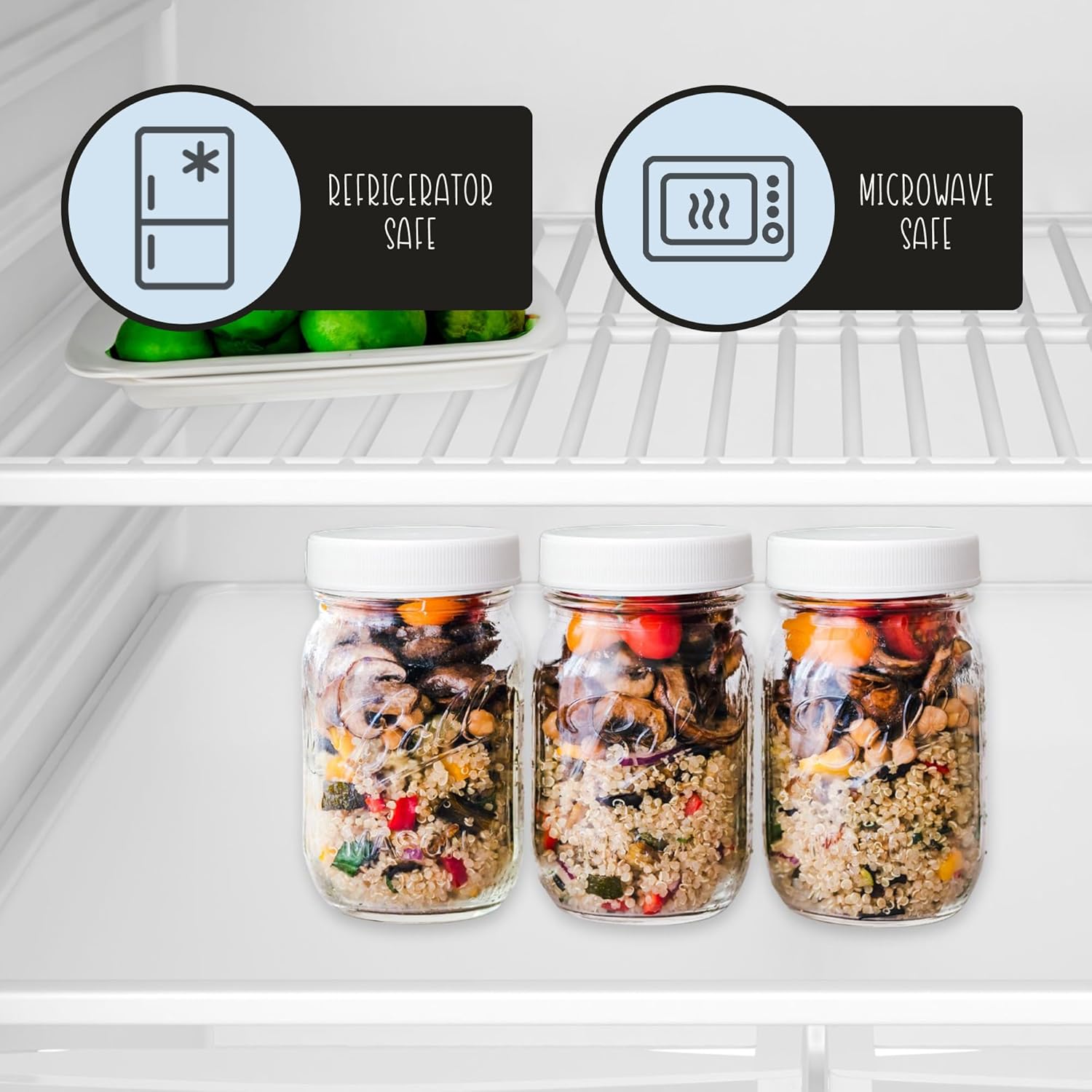 24-Piece White Plastic Lid Set with Liners