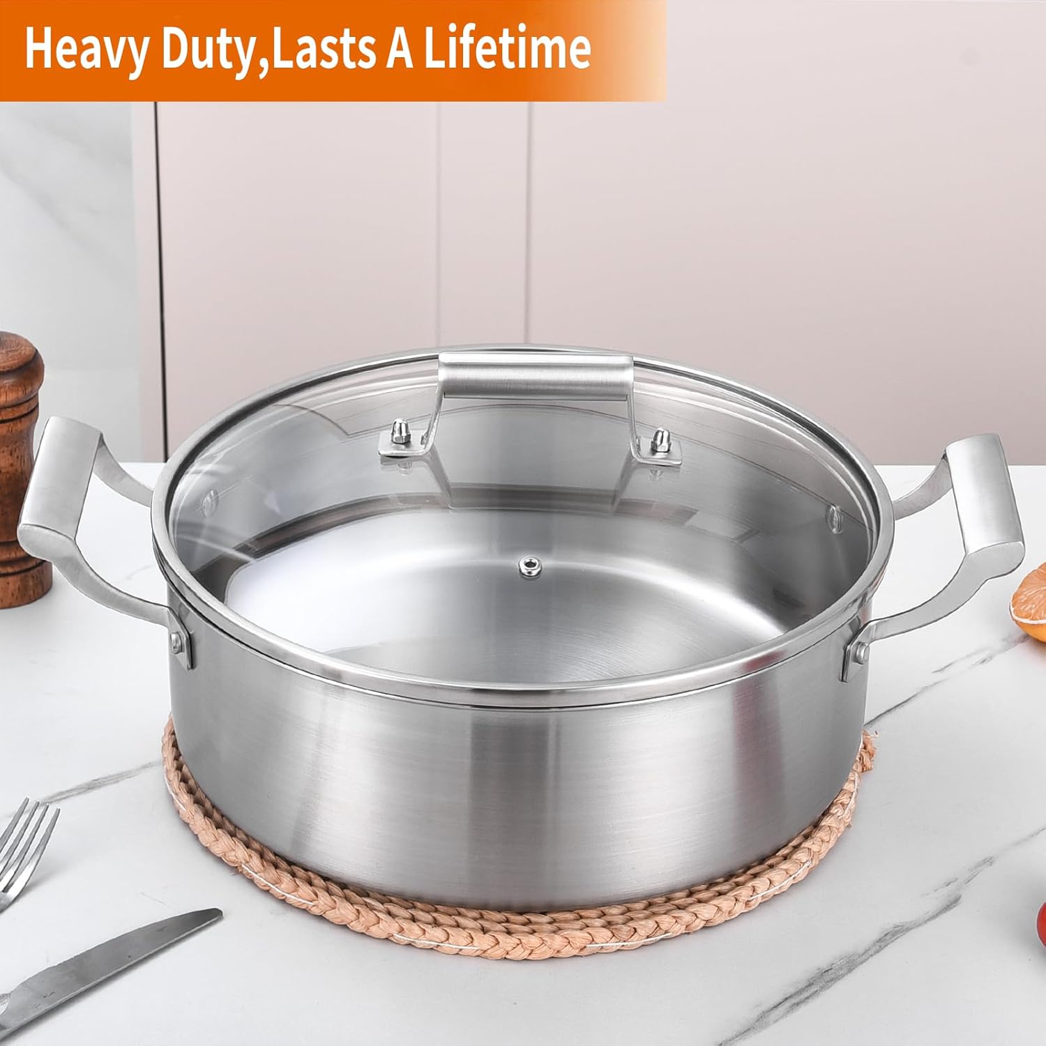 Delarlo Tri-Ply 55QT Stock Pot