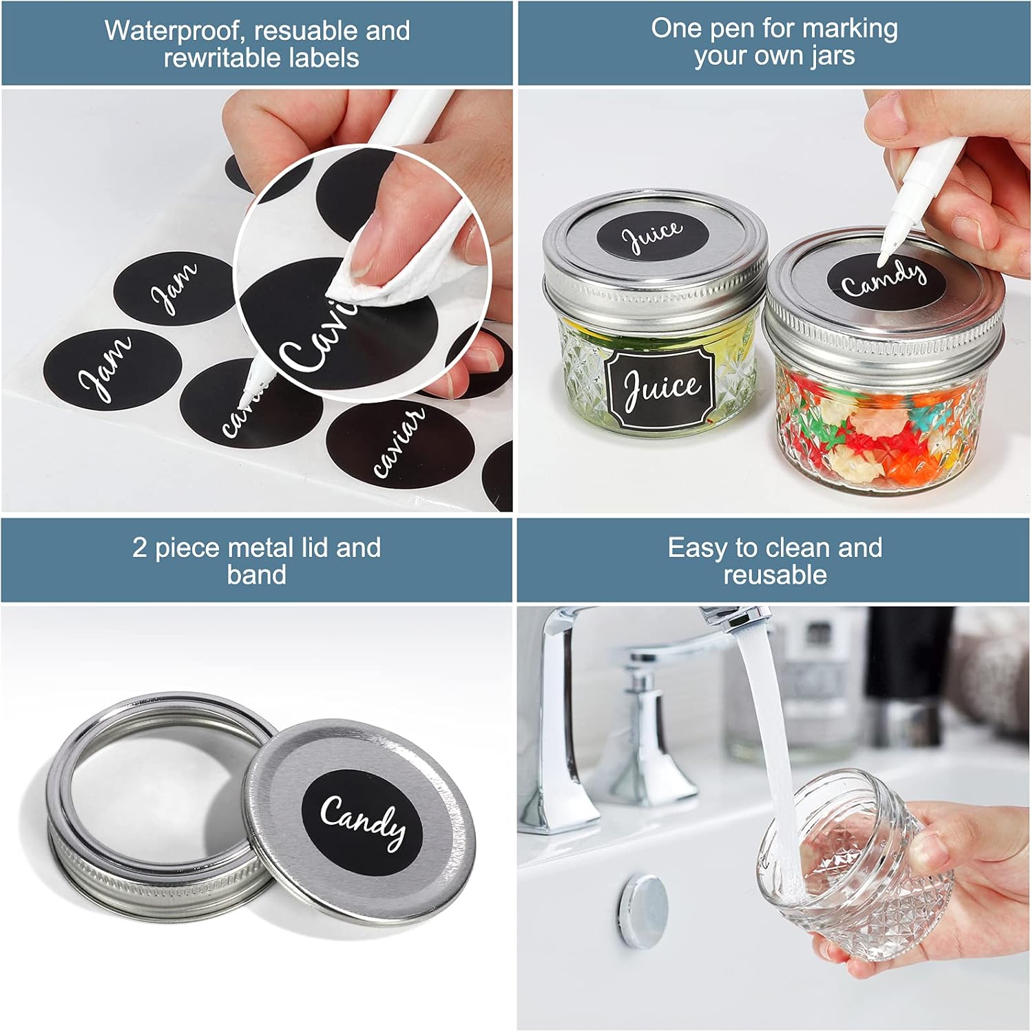 40-Piece 4oz Clear Glass Mason Jars