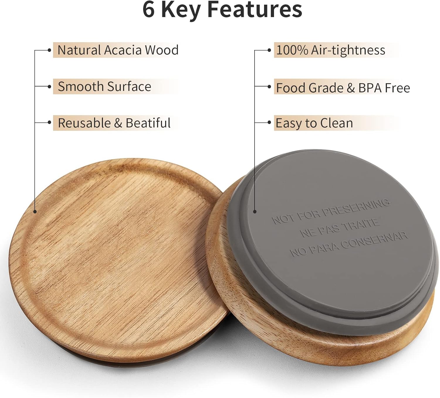 Reusable Storage Lids for Mason Jars Silicone seal Airtight