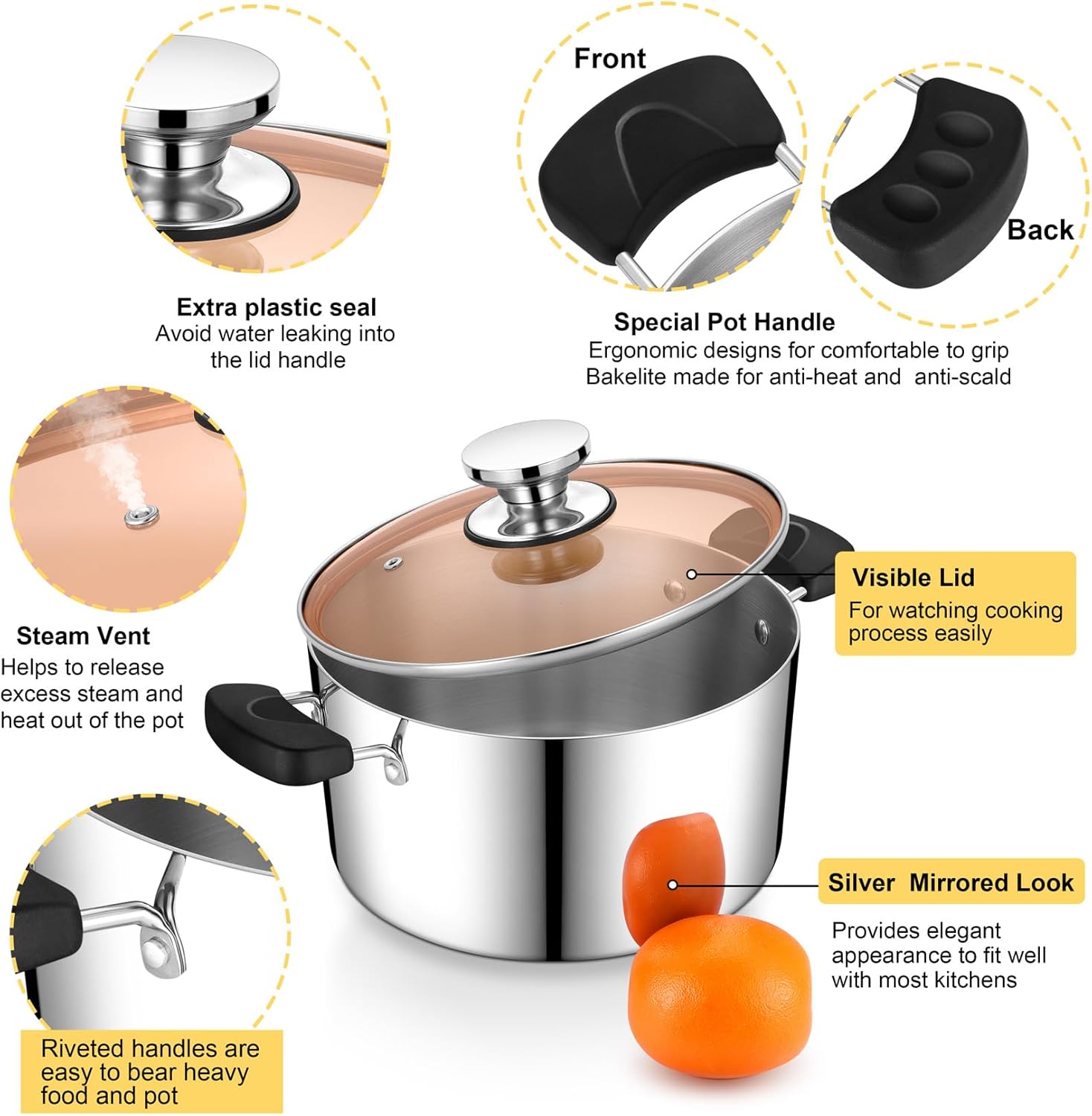 Elegant 4-Quart Stock Pot