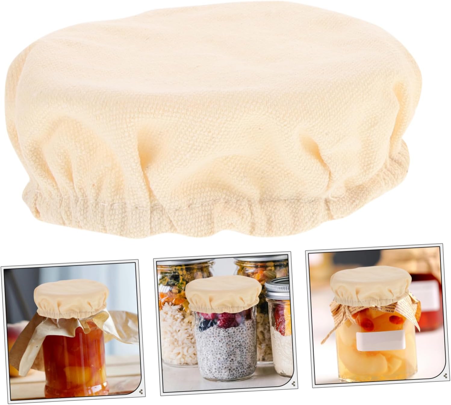 Zerodeko 4pcs Wide Mouth Jar Cloth Covers