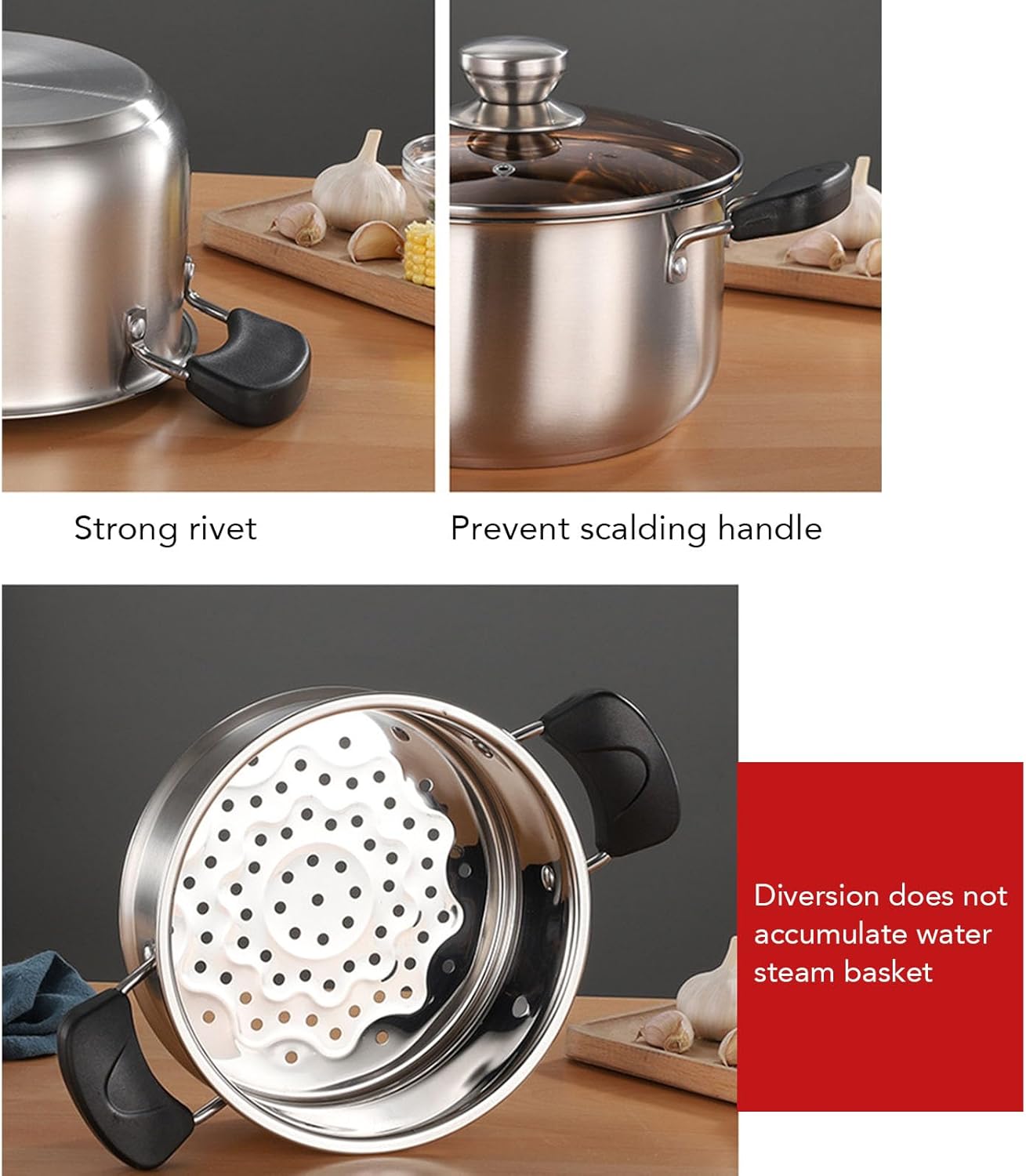 POCREATION Double-Layer Stock Pot