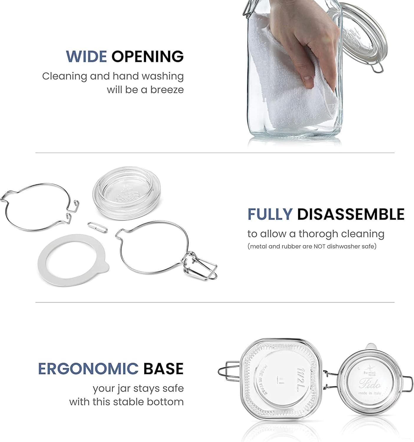 Bormioli Rocco Fido Clear Jar 33-34-Ounce