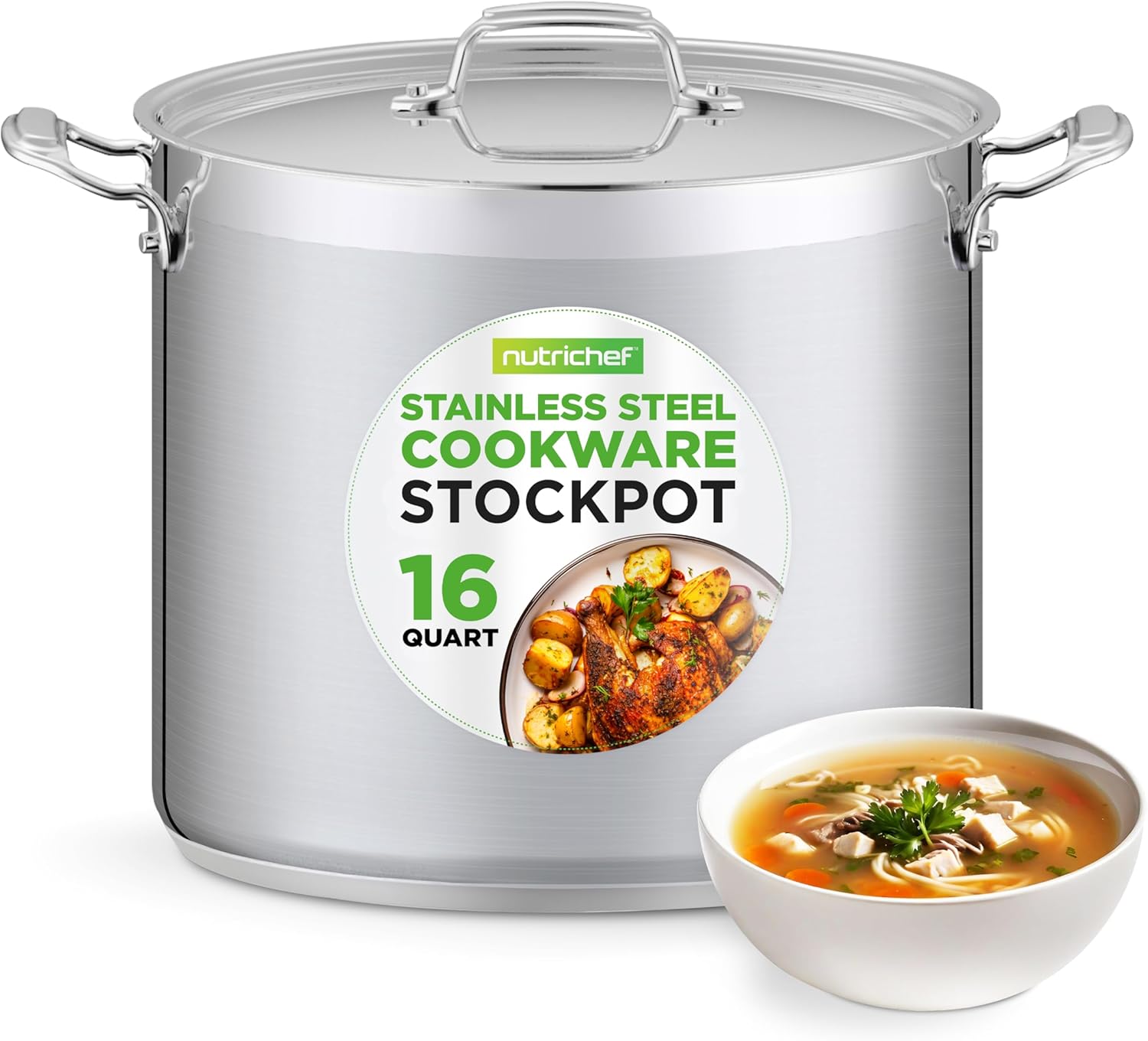 NutriChef Ergonomic 16-Quart Stockpot