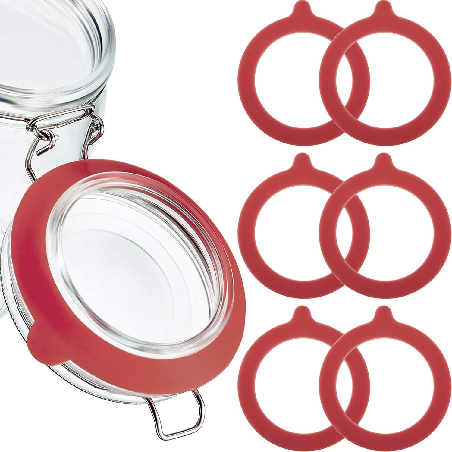 Outus 8-Piece 375 Inch Silicone Jar Gasket Seals for Canning Jars