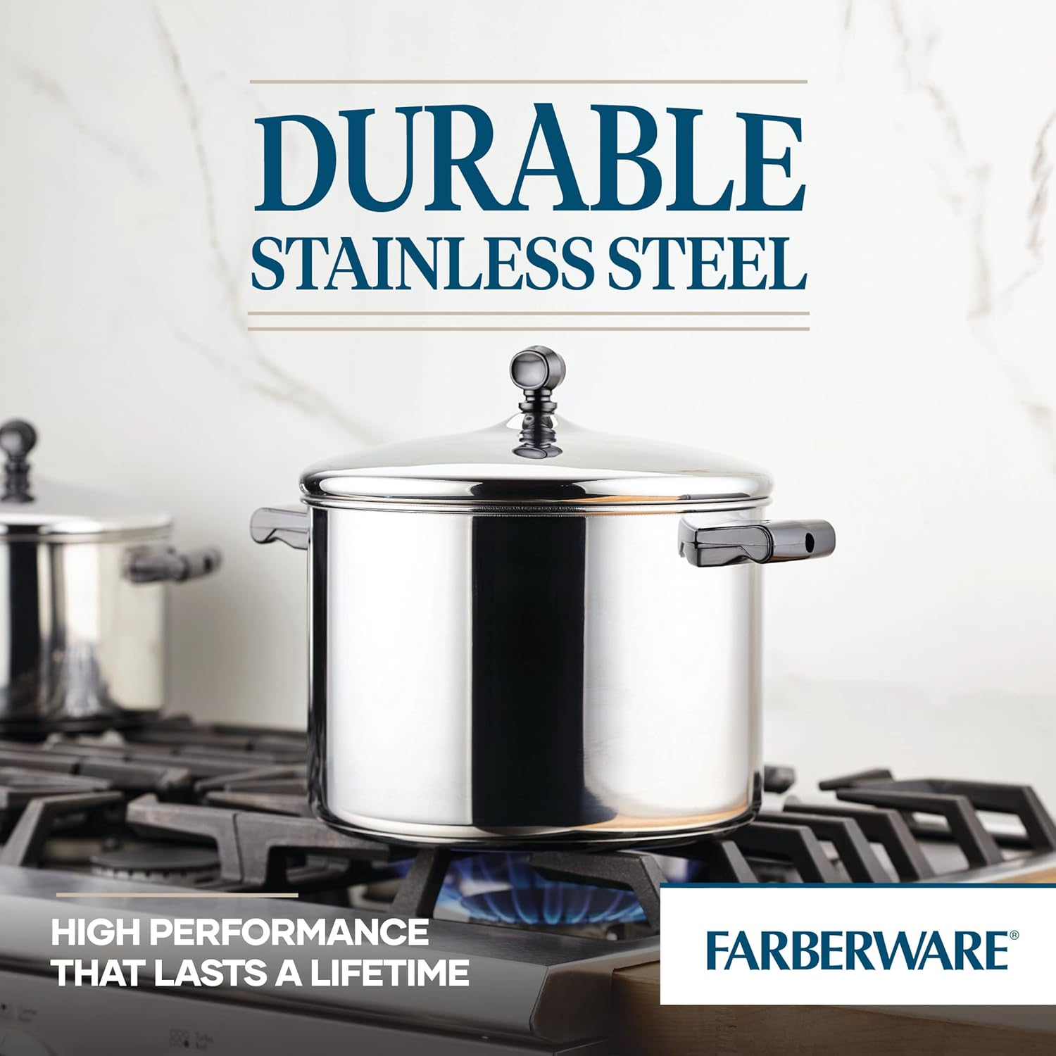 Farberware 8-Quart Classic Stainless Steel Stockpot with Lid