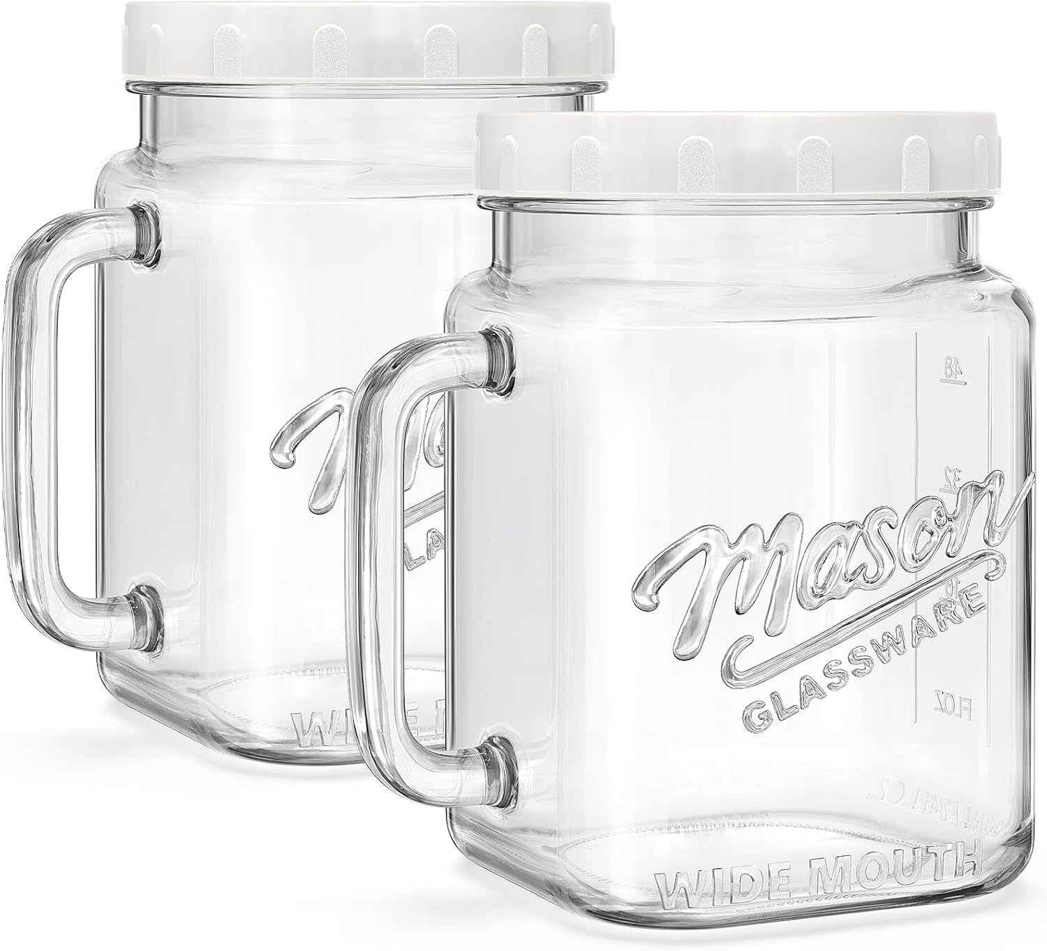 2-Pack Airing Glass Jars with Airtight Lid for Kitchen Storage