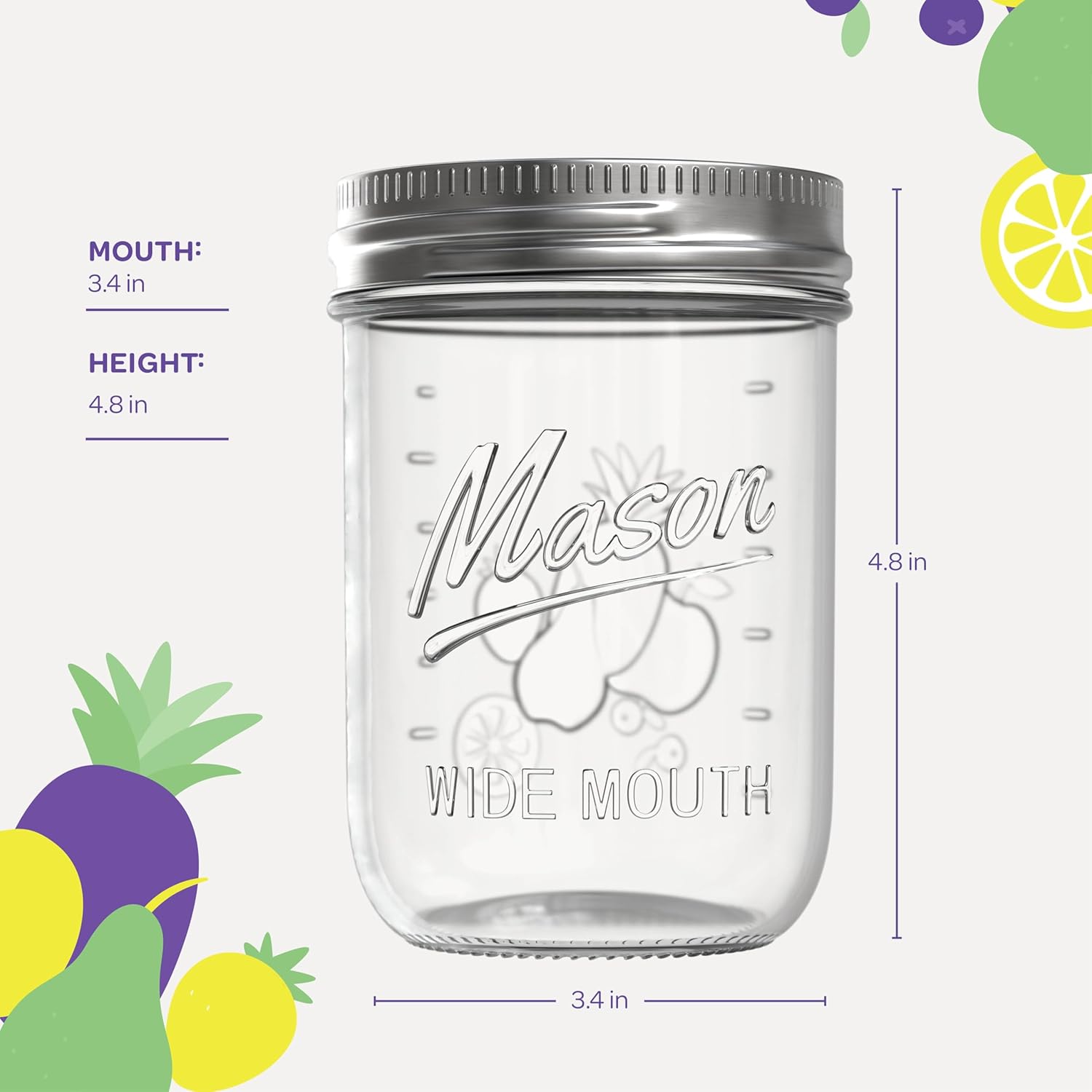 Premium Mason Jars for Canning Fermenting and More