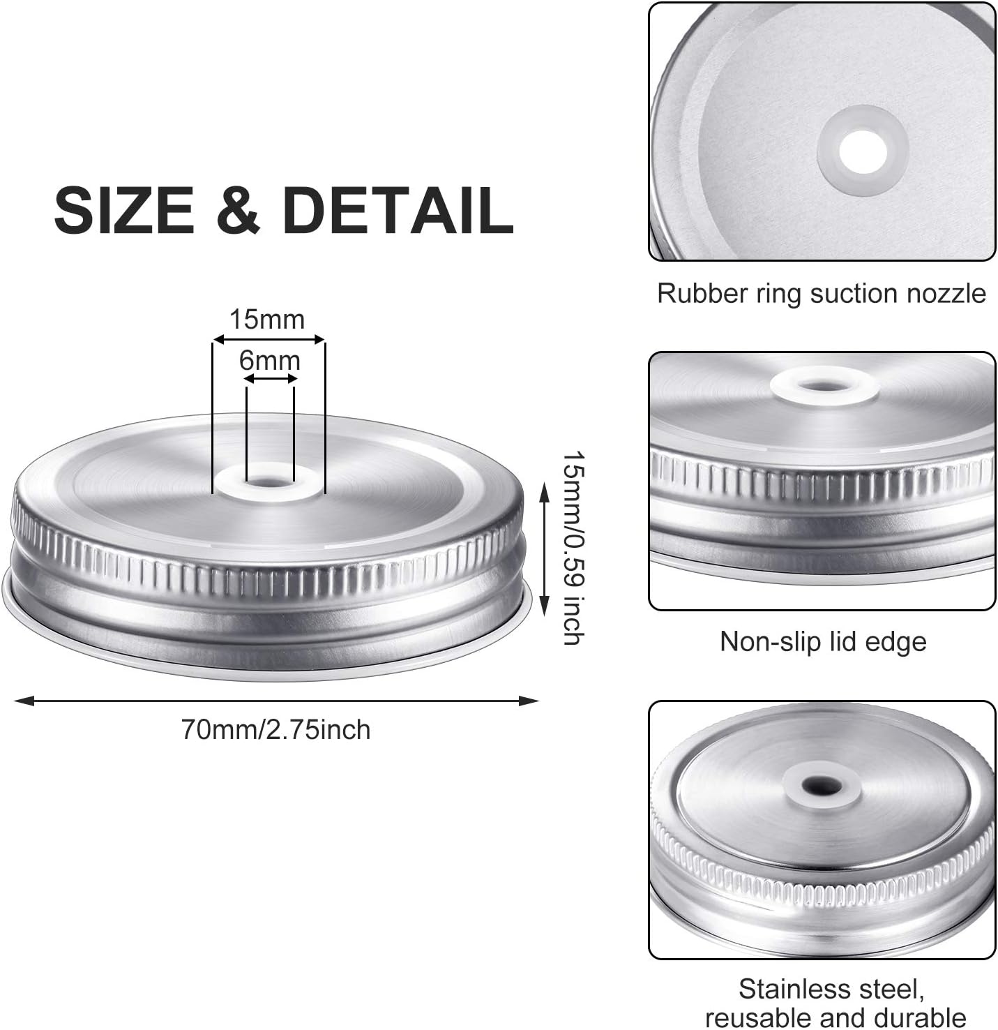 Experience perfect storage with our 8-piece mason jar lid set