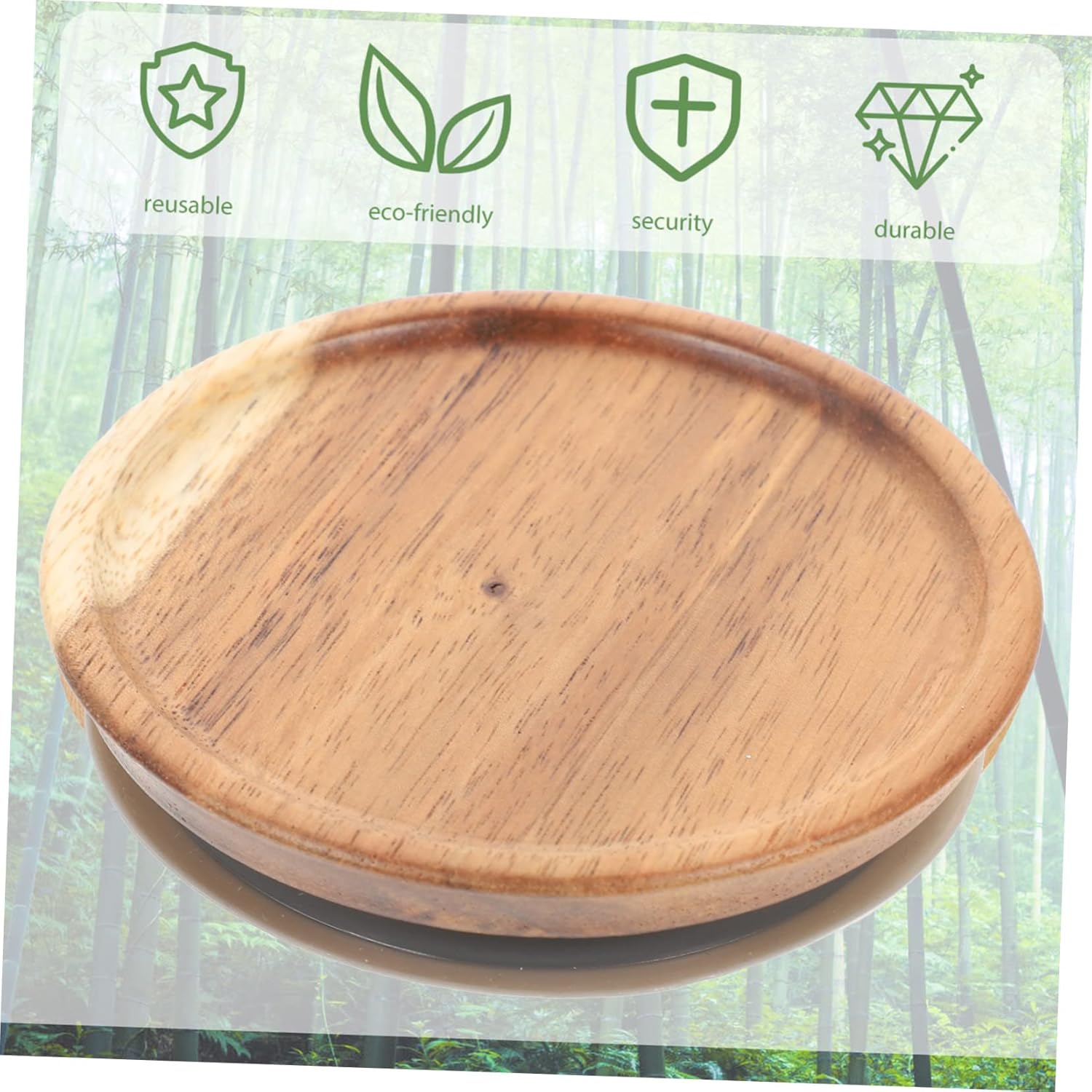 4pcs Wide Mouth Wooden Storage Lids for Mason Jars