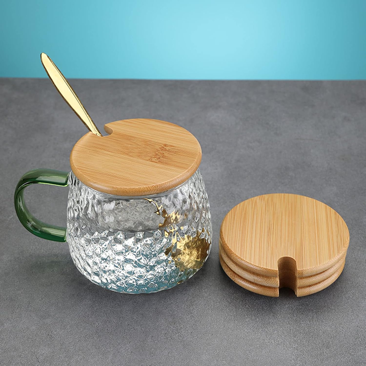 4-Piece Bamboo Mug Lids Heat-Resistant