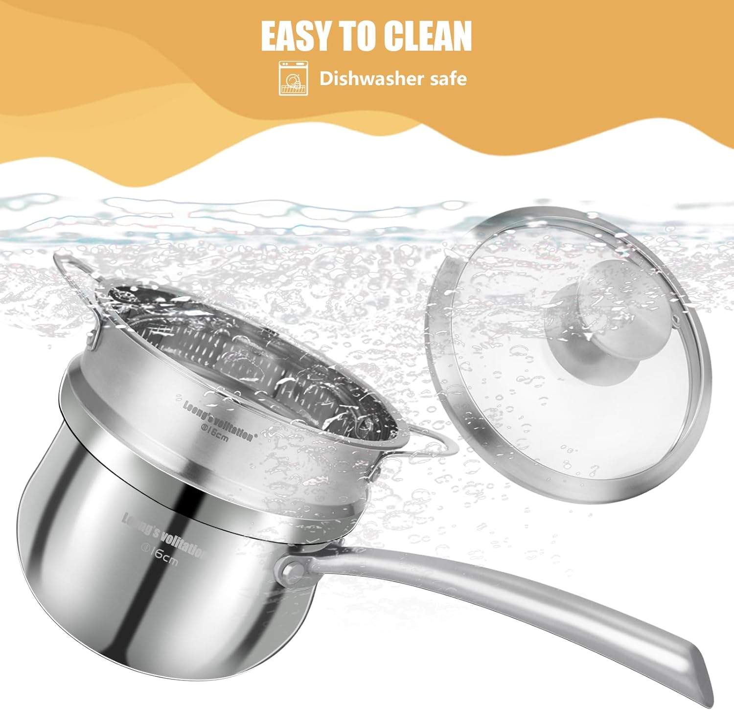 23 qt Tri-Ply Stainless Steel Saucepan with Steamer