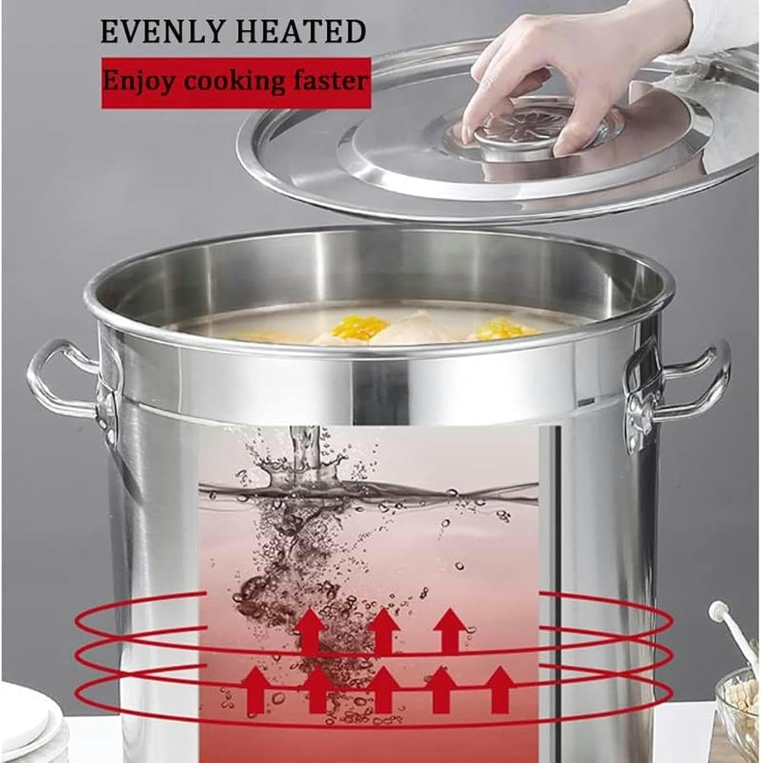 Stainless Steel Stockpot Set for Cooking Poultry Fish and Meat