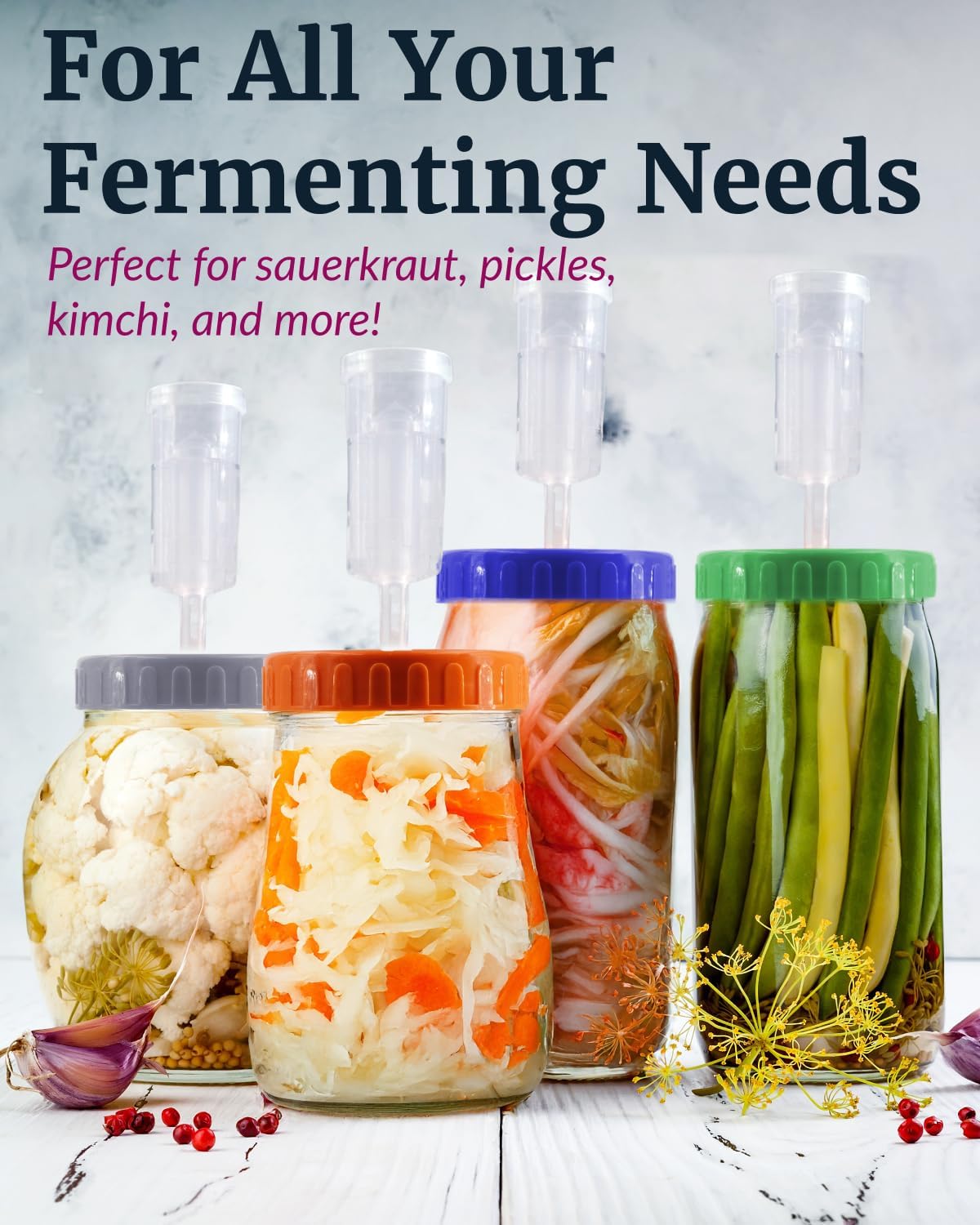 Elementi Fermentation Kit - Keep Vegetables Submerged Perfect for Fermenting by Hand
