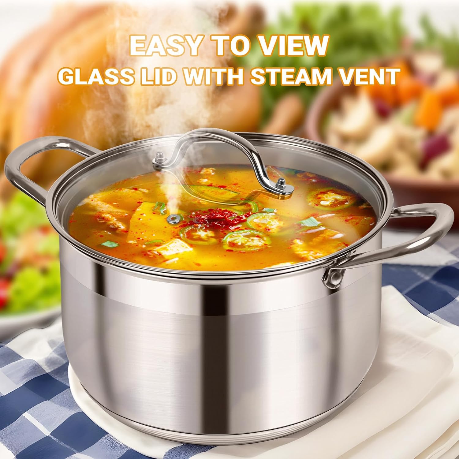 Kirecoo 12-Quart Stainless Steel Stockpot