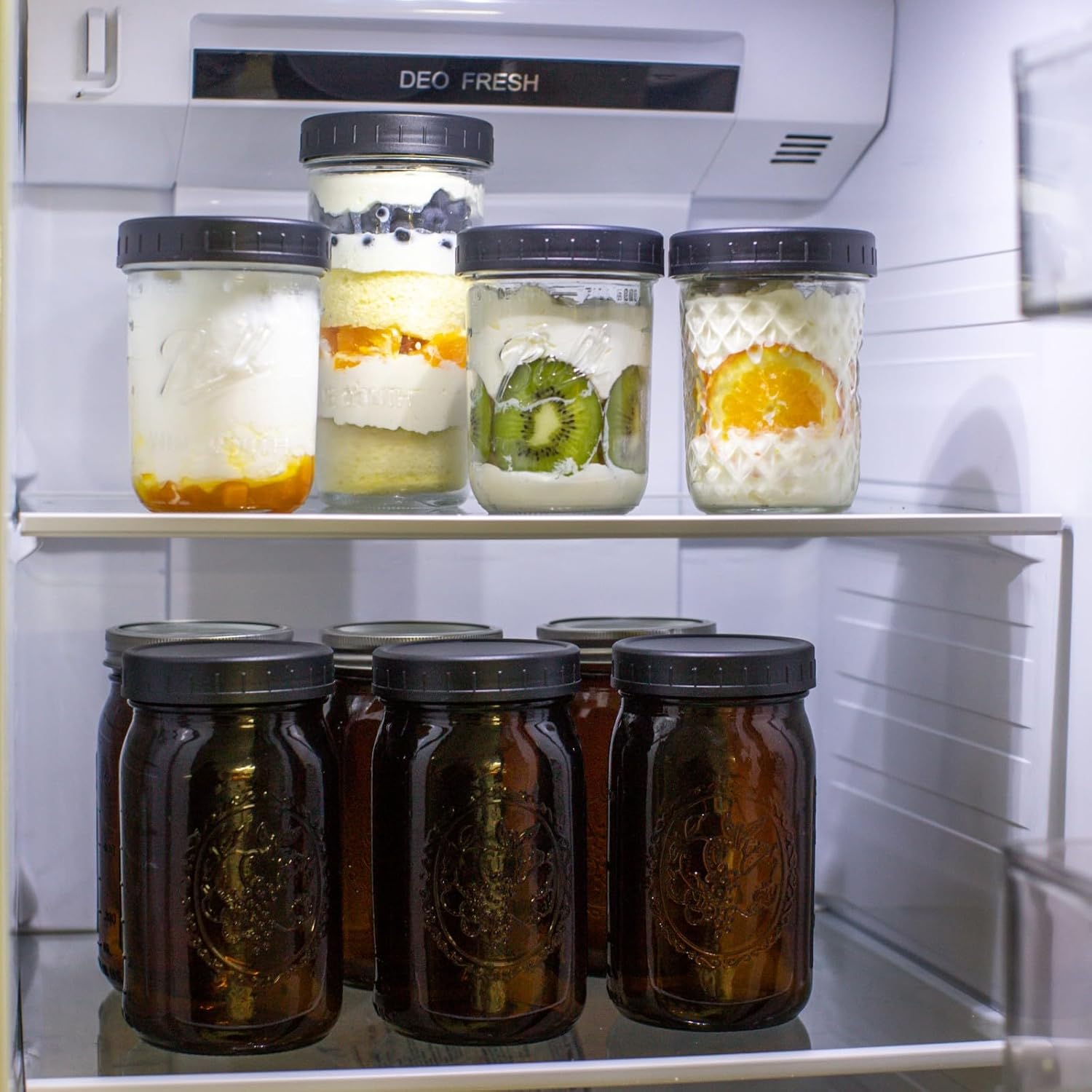 Amber Mason Jars Set