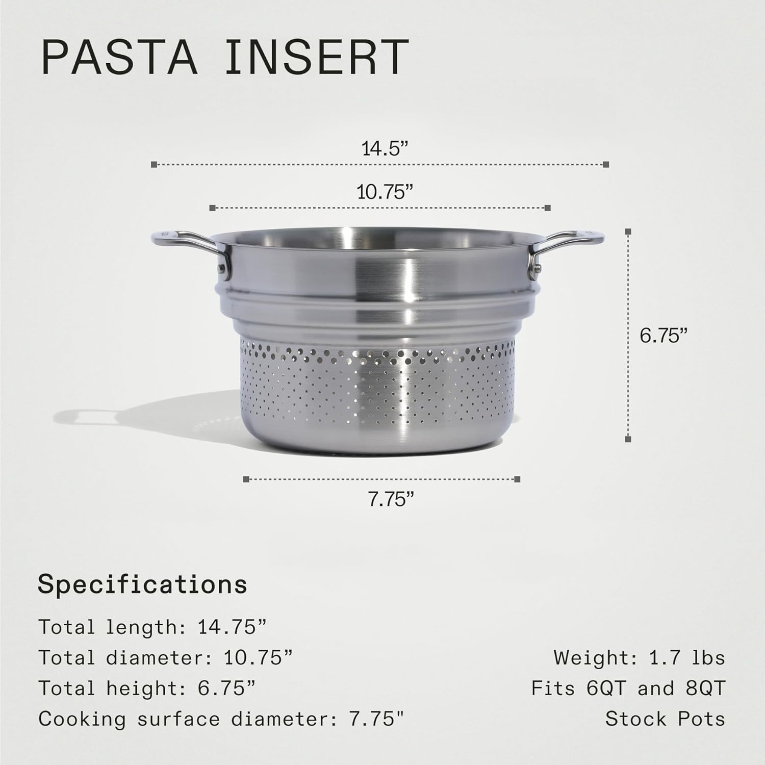 Stainless Steel Pasta Insert