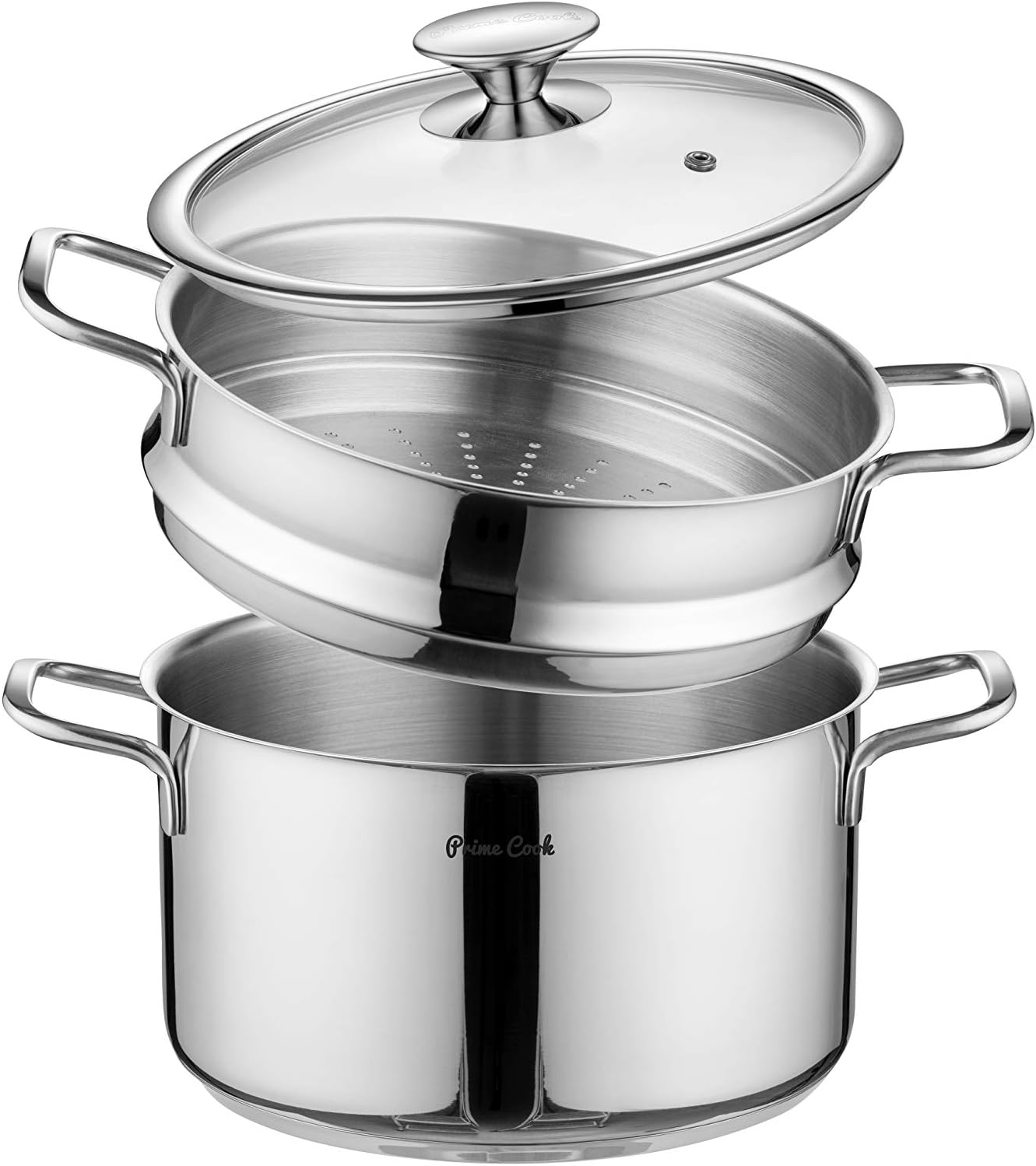 64 QT 1810 Stainless Steel Stock Pot with Steamer Insert