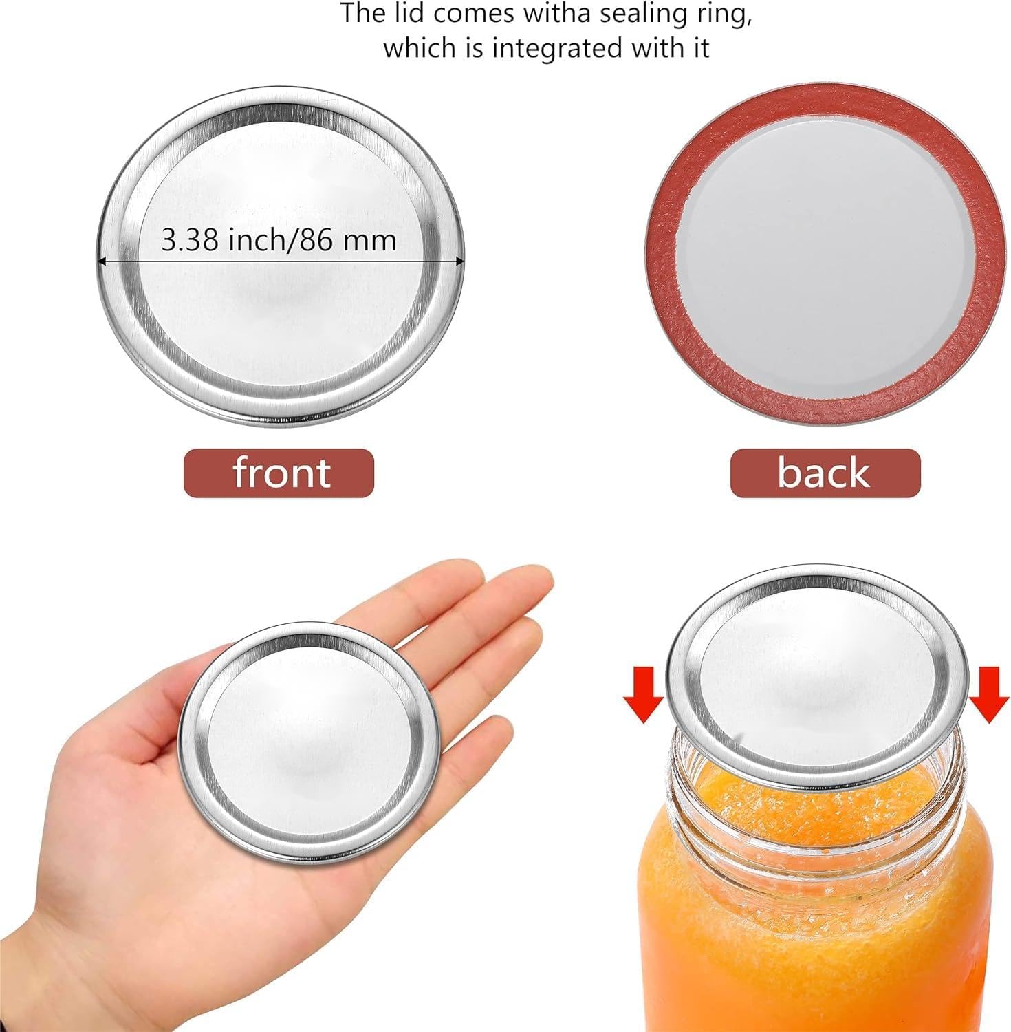 Premium Canning Lids for Ball Jars - Durable Easy to Use