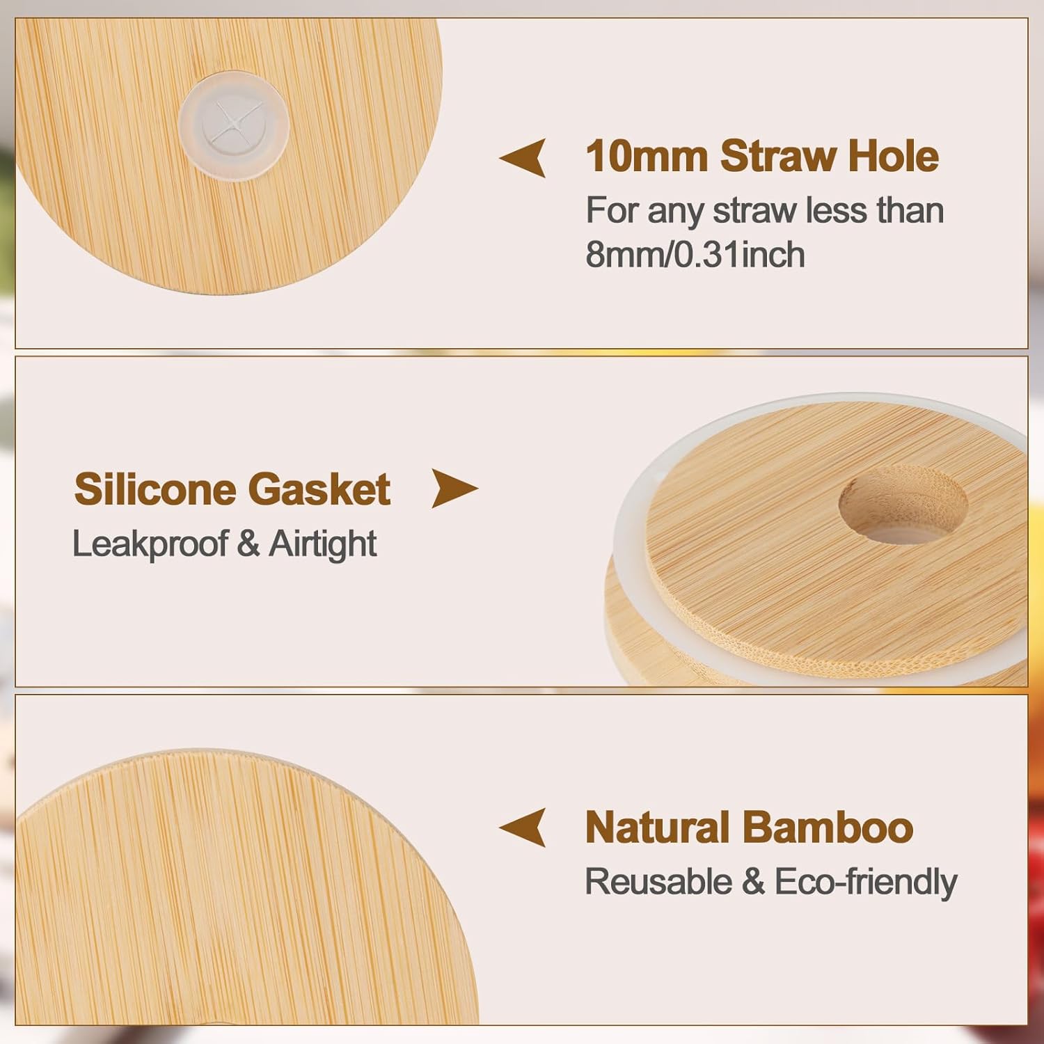 Perfect Bamboo Lids for School Lunches and Parties
