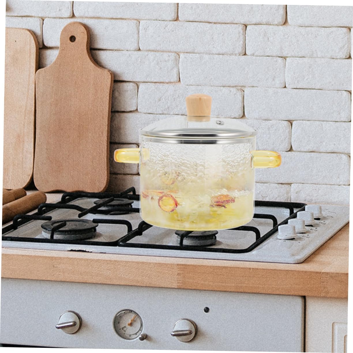 NAMOARLY Heat-Resistant Glass Stew Pot with Cover 1600ML
