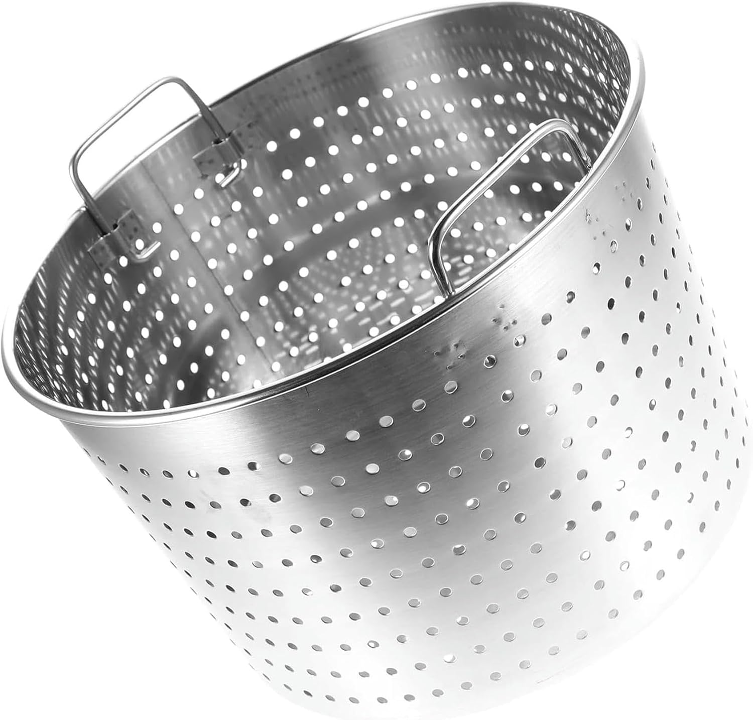 Wzglod 48cm Stainless Steel Stock Pot Strainer Basket Insert with Handle - Silver