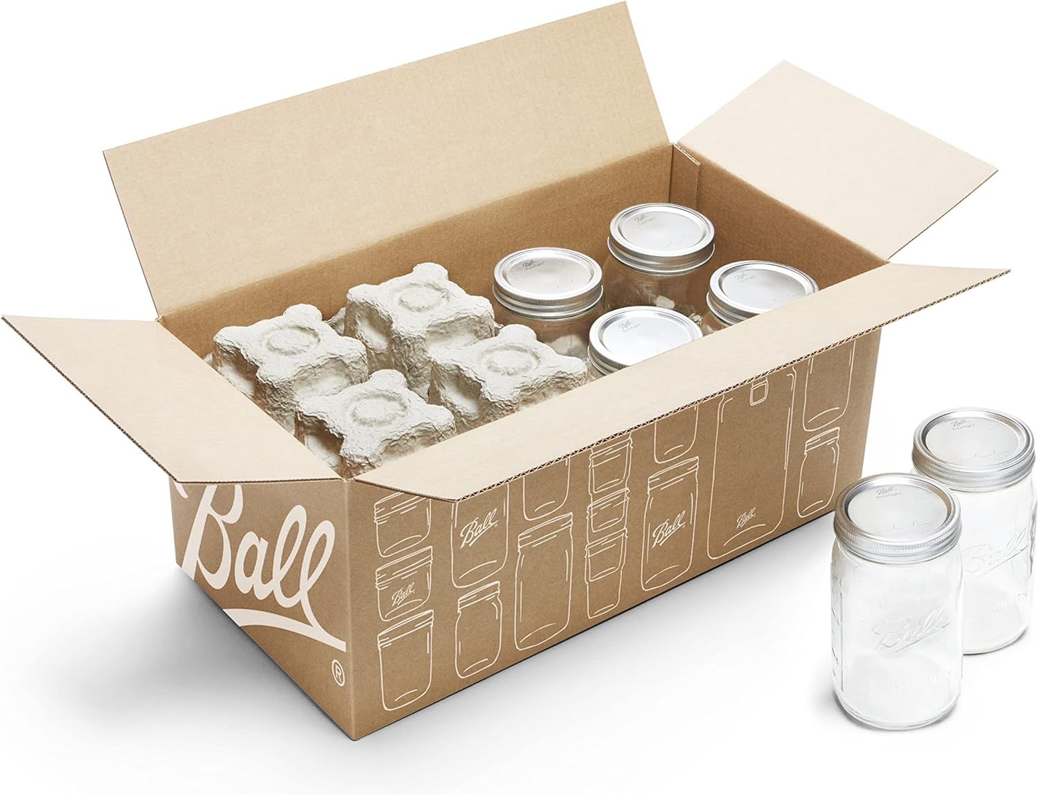 Ball Wide Mouth Quart Mason Jars with Lids and Bands