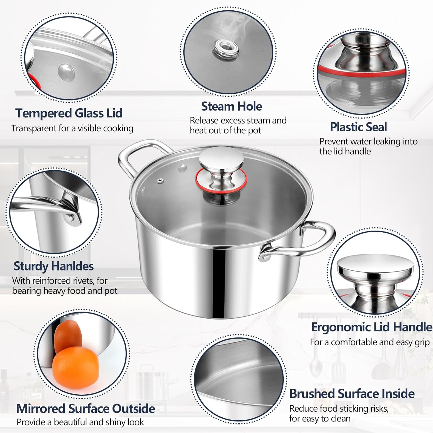 PP CHEF 6 Quart Stockpot with Lid 1